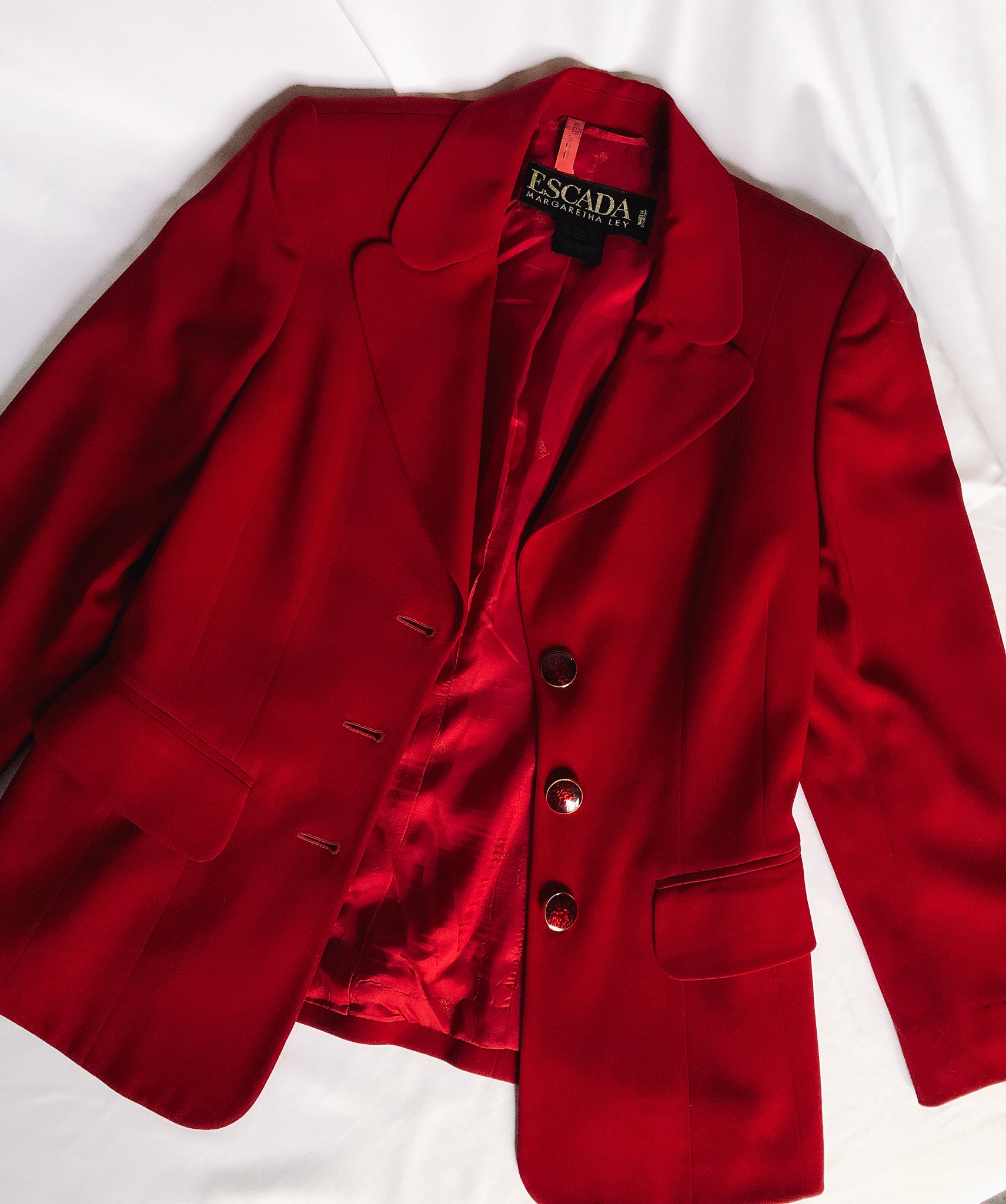 Vintage 80s Escada Margaretha Ley Red Blazer Shop Dakota Ranch