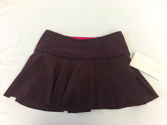 NWT Lululemon Hit Your Stride Maroon Skirt, Sz. 4