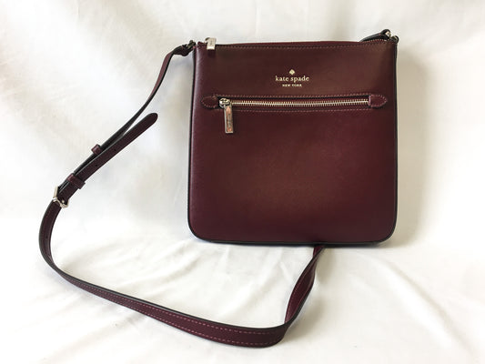 Kate Spade Wine/Burgundy Sadie Leather Crossbody Bag, Kate Spade Handbag