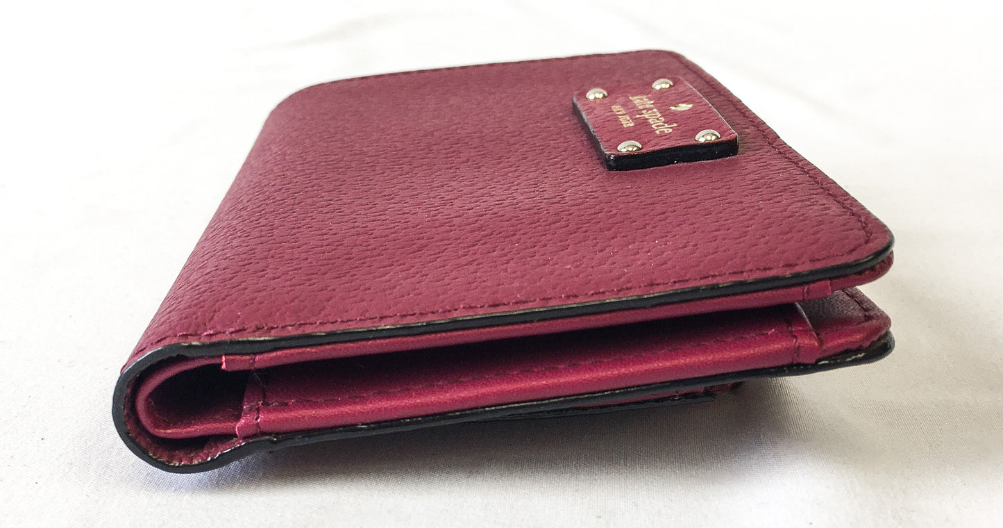 Kate Spade Wine/Burgundy Dani Leather Wallet, Kate Spade New York Wallet