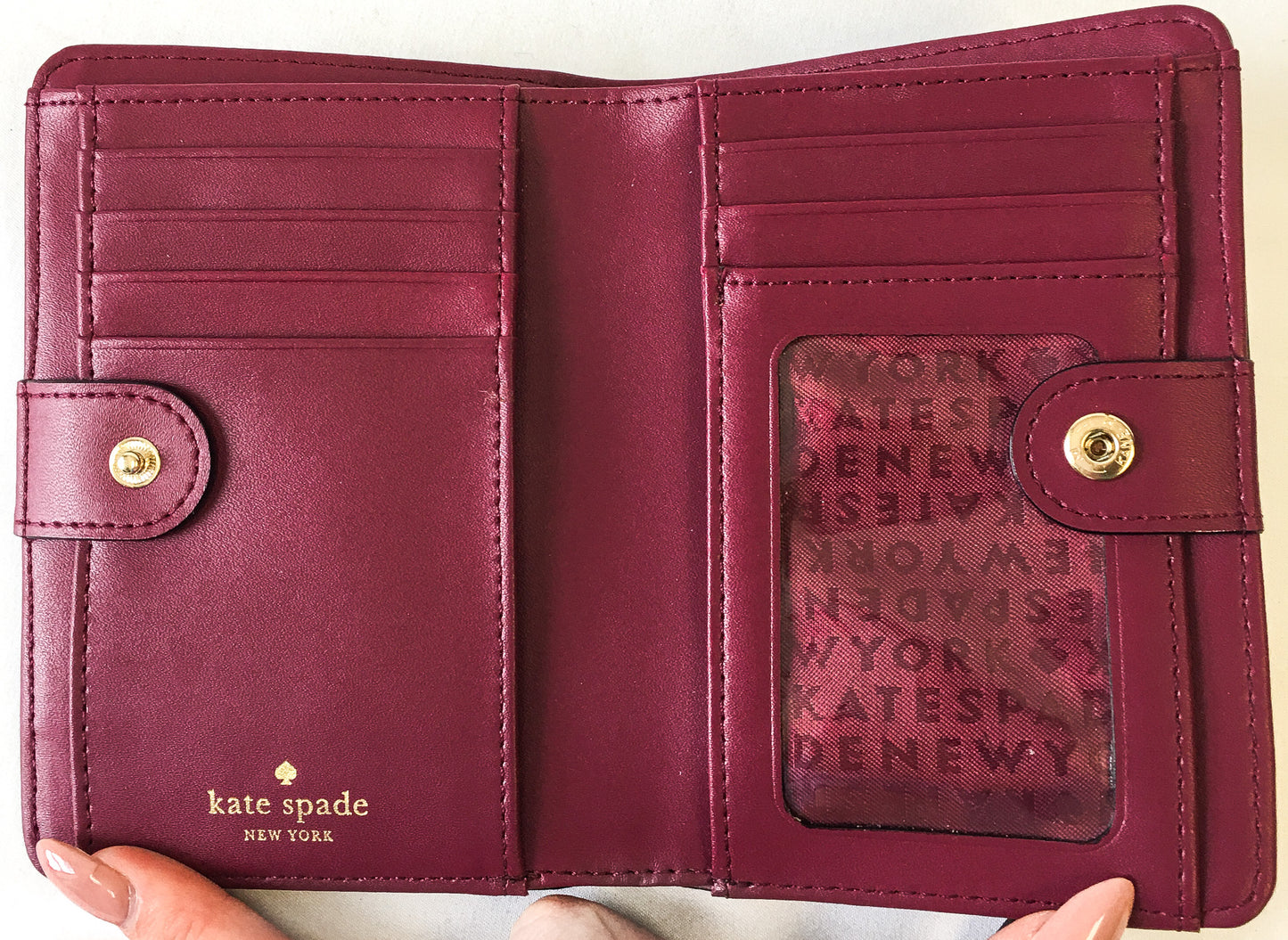 Kate Spade Wine/Burgundy Dani Leather Wallet, Kate Spade New York Wallet