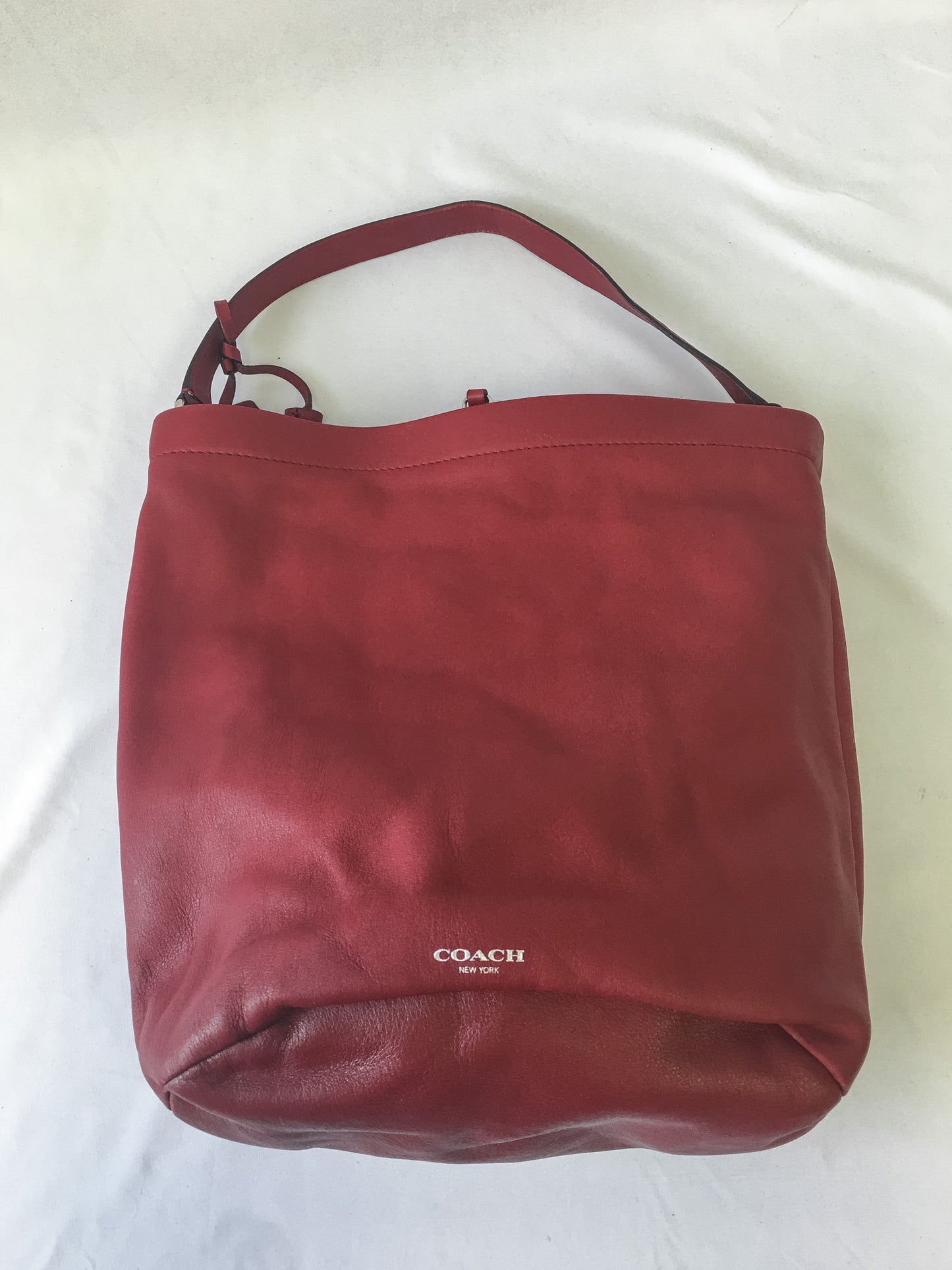 Coach Archive Leather Red Legacy Tassel Bucket Shoulder Bag, Style #21193