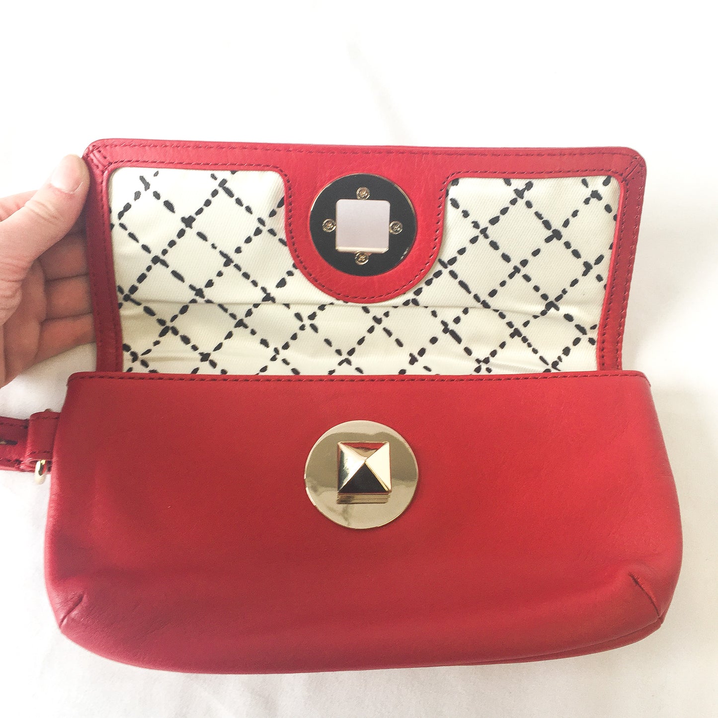 Kate Spade Red Chrystie Street Evan Turn Lock Wallet Wristlet