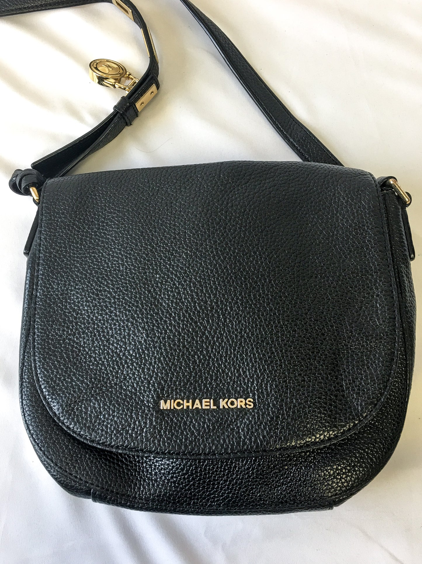 Michael Kors Black Bedford Flap Front Crossbody Bag