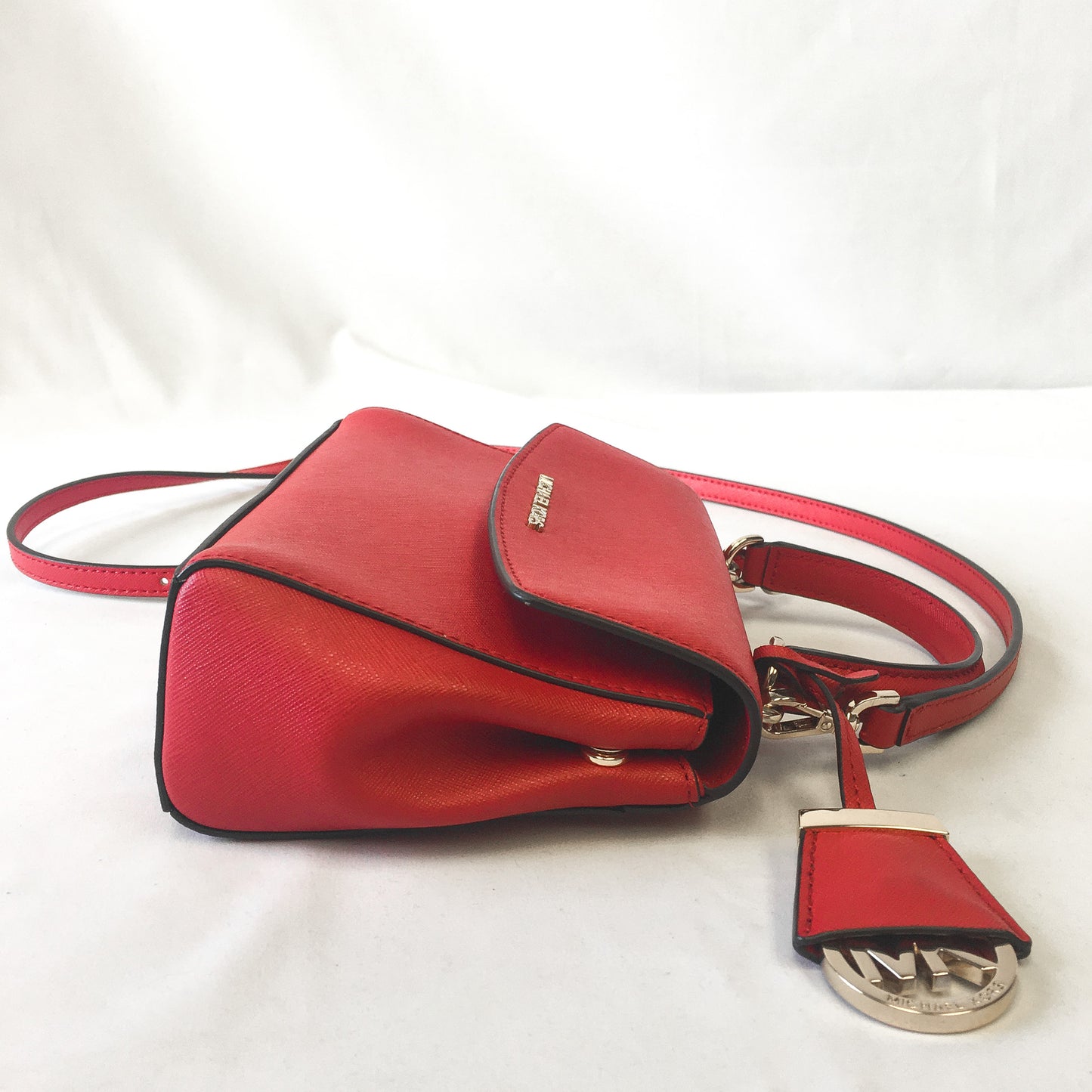 NWT Michael Kors Red Leather Ava Extra Small Saffiano Crossbody Purse