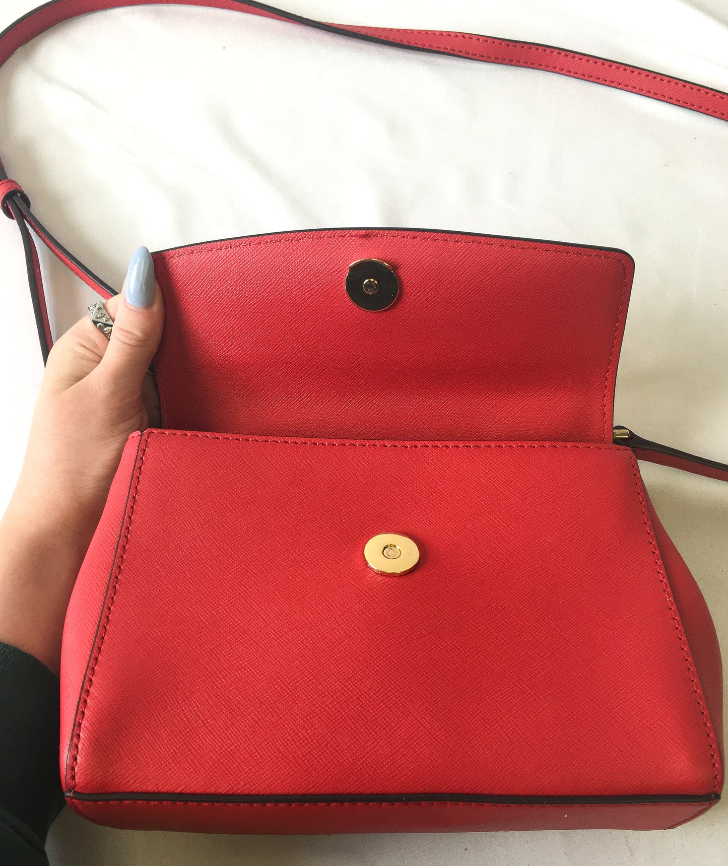 NWT Michael Kors Red Leather Ava Extra Small Saffiano Crossbody Purse