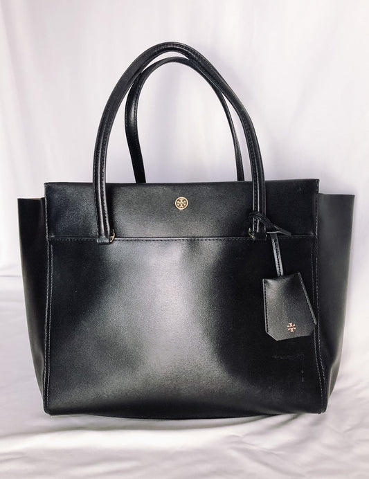 Tory Burch Leather Parker Tote Shoulder Bag with Zipper Closure