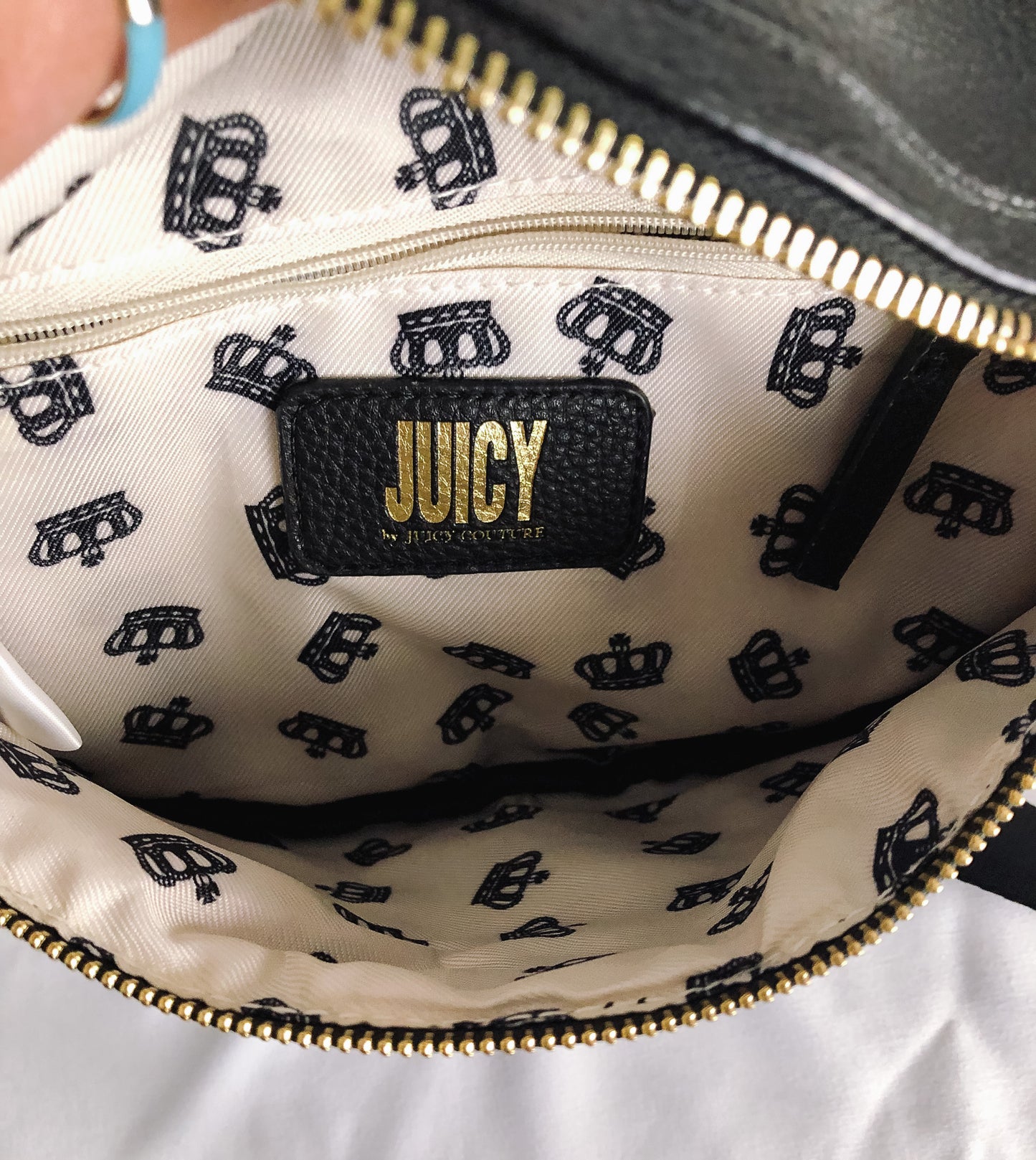 Juicy by Juicy Couture Black Faux Leather Belt Bag