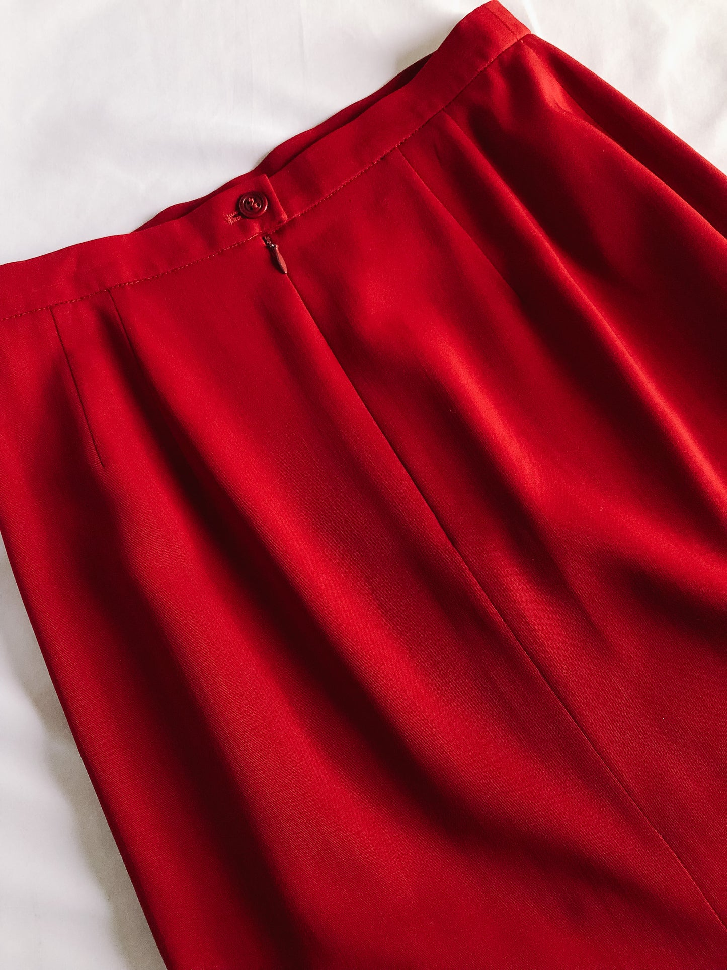 Vintage 80s Escada Margaretha Ley Red Pencil Skirt