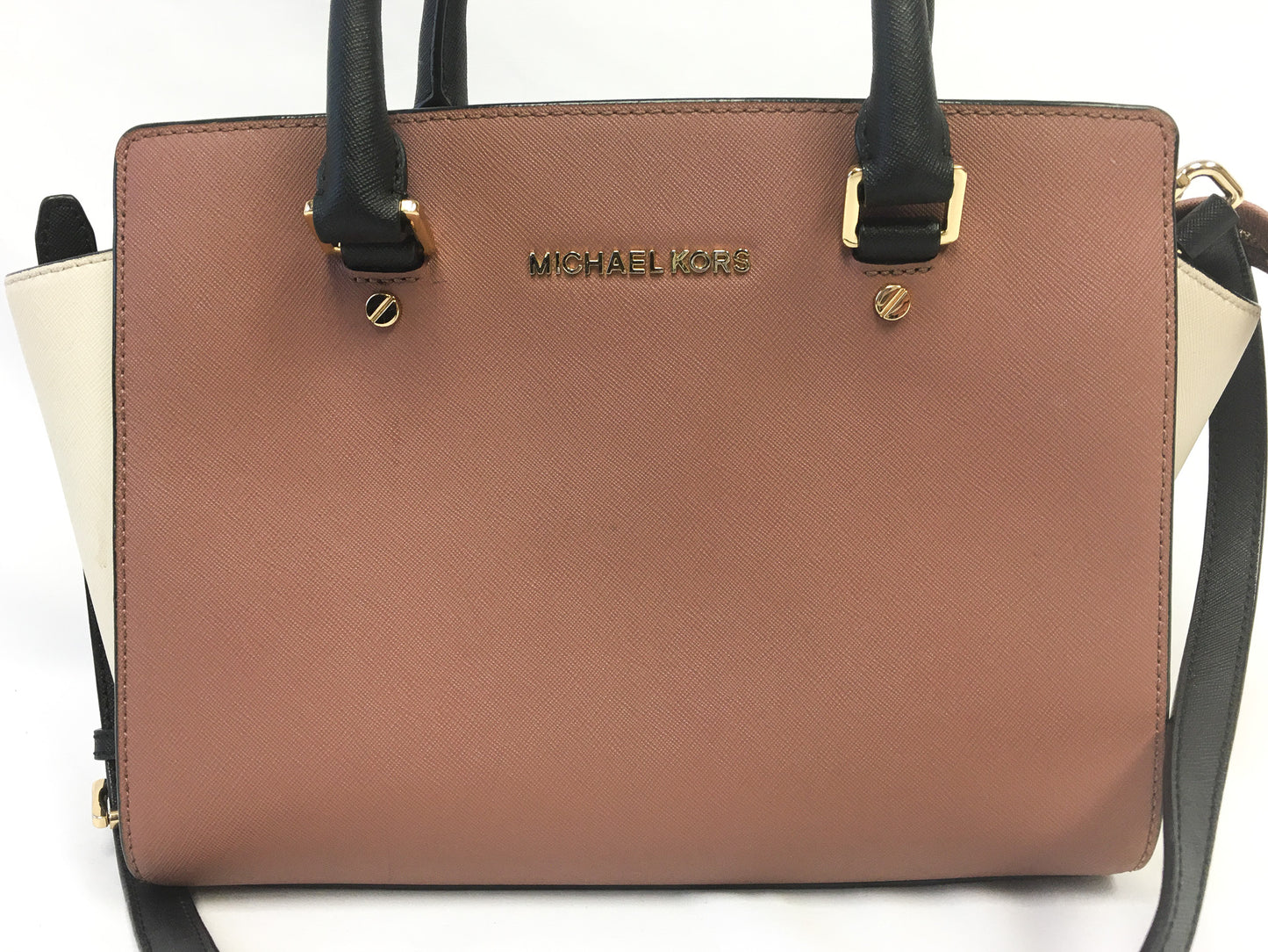 Michael Kors Mauve & Cream Selma Satchel Crossbody Bag