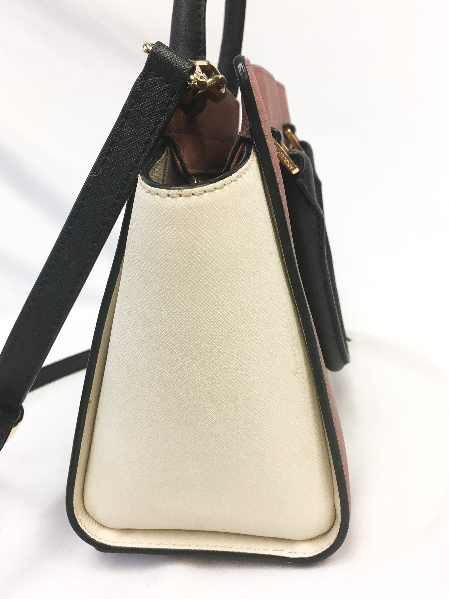 Michael Kors Mauve & Cream Selma Satchel Crossbody Bag