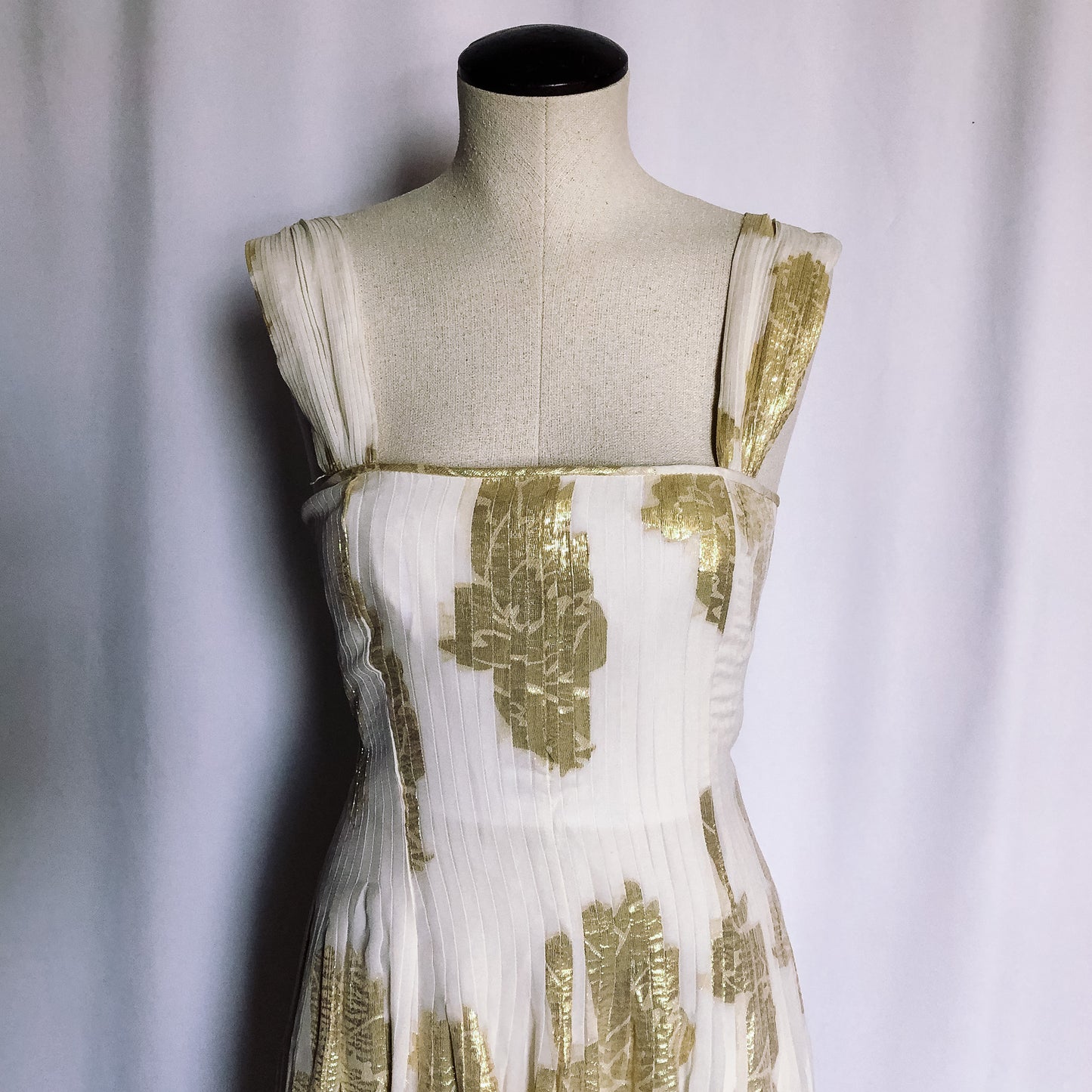 DVF Diane von Furstenberg LILLIE Gold Lame Silk Maxi Dress Gown, Evening Gown, Sz 6