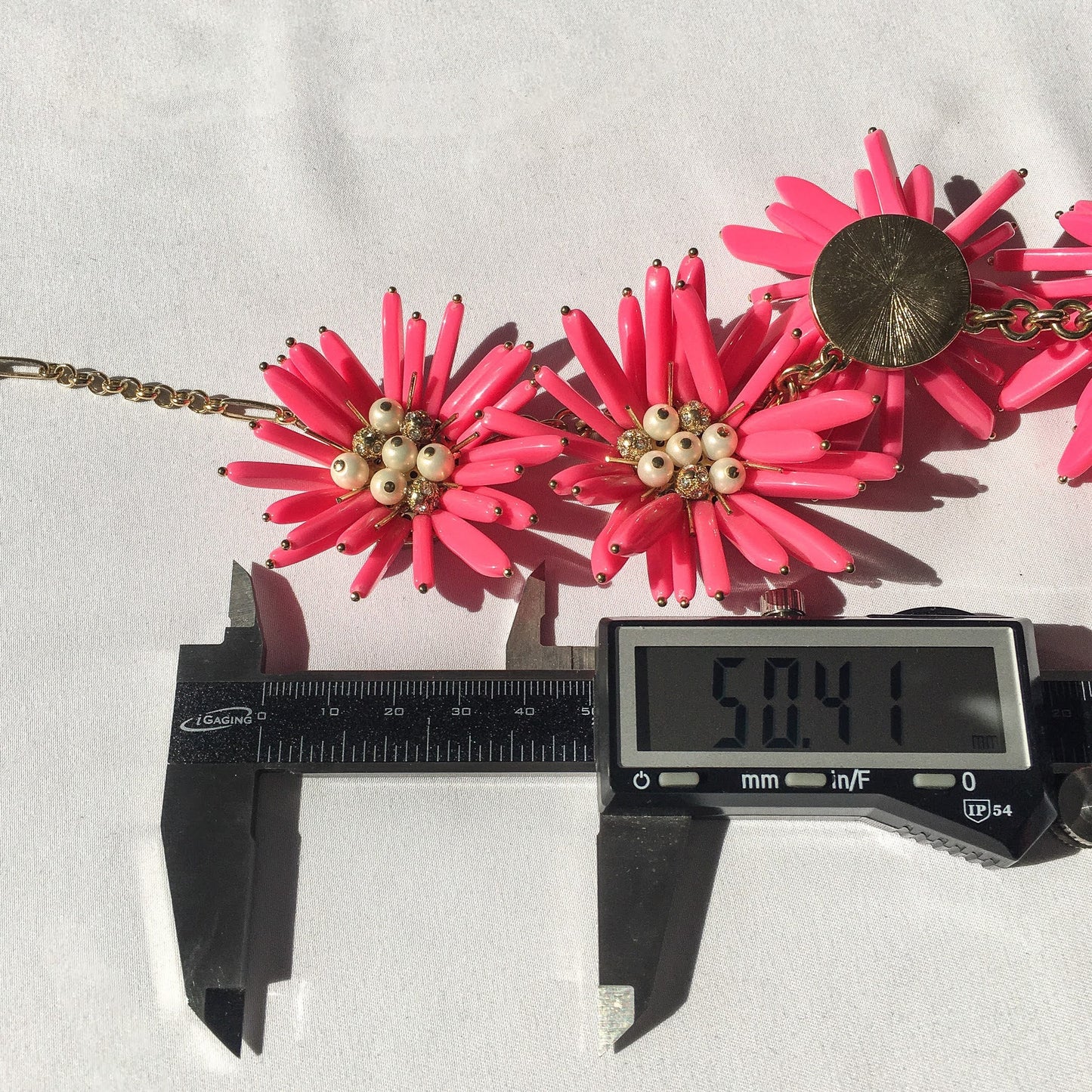 Rare Kate Spade Pink Daisy Chain Statement Necklace, Vintage Bulky Jewelry, Barbiecore