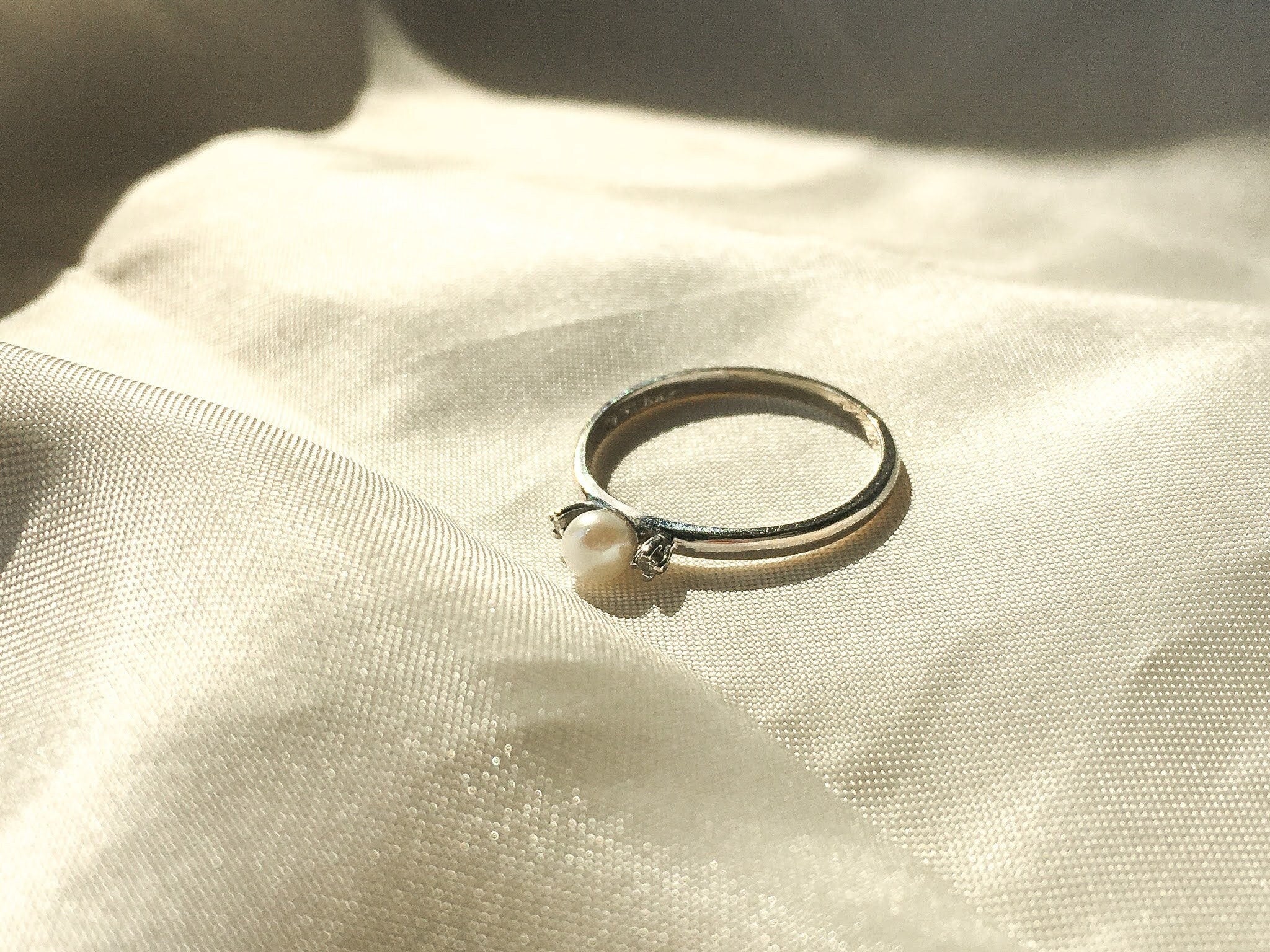 Marked high quality 14K Gold Pearl Ring