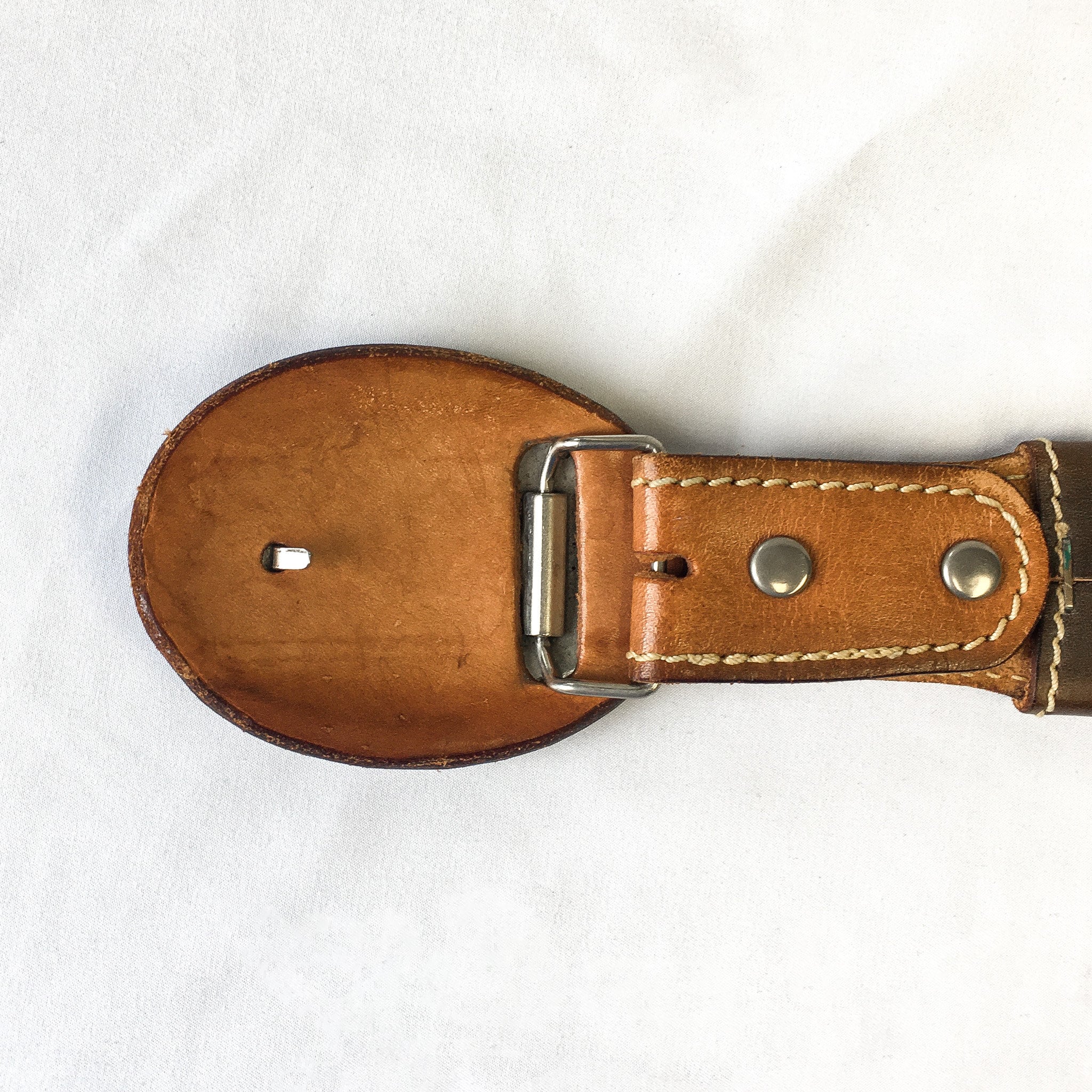 Vintage 80s Brown leather Arrow buy Belt