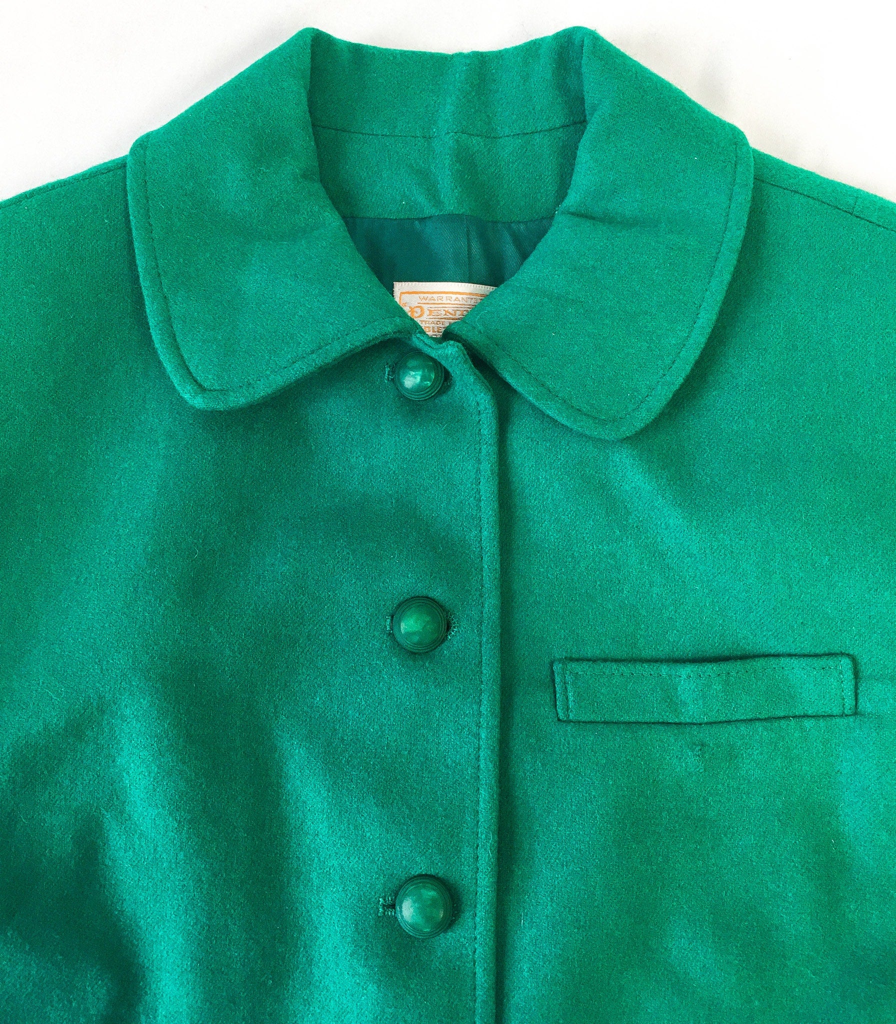 Vintage 90s Pendleton Wool Green Blazer, 1990s 100% Pure Wool Blazer