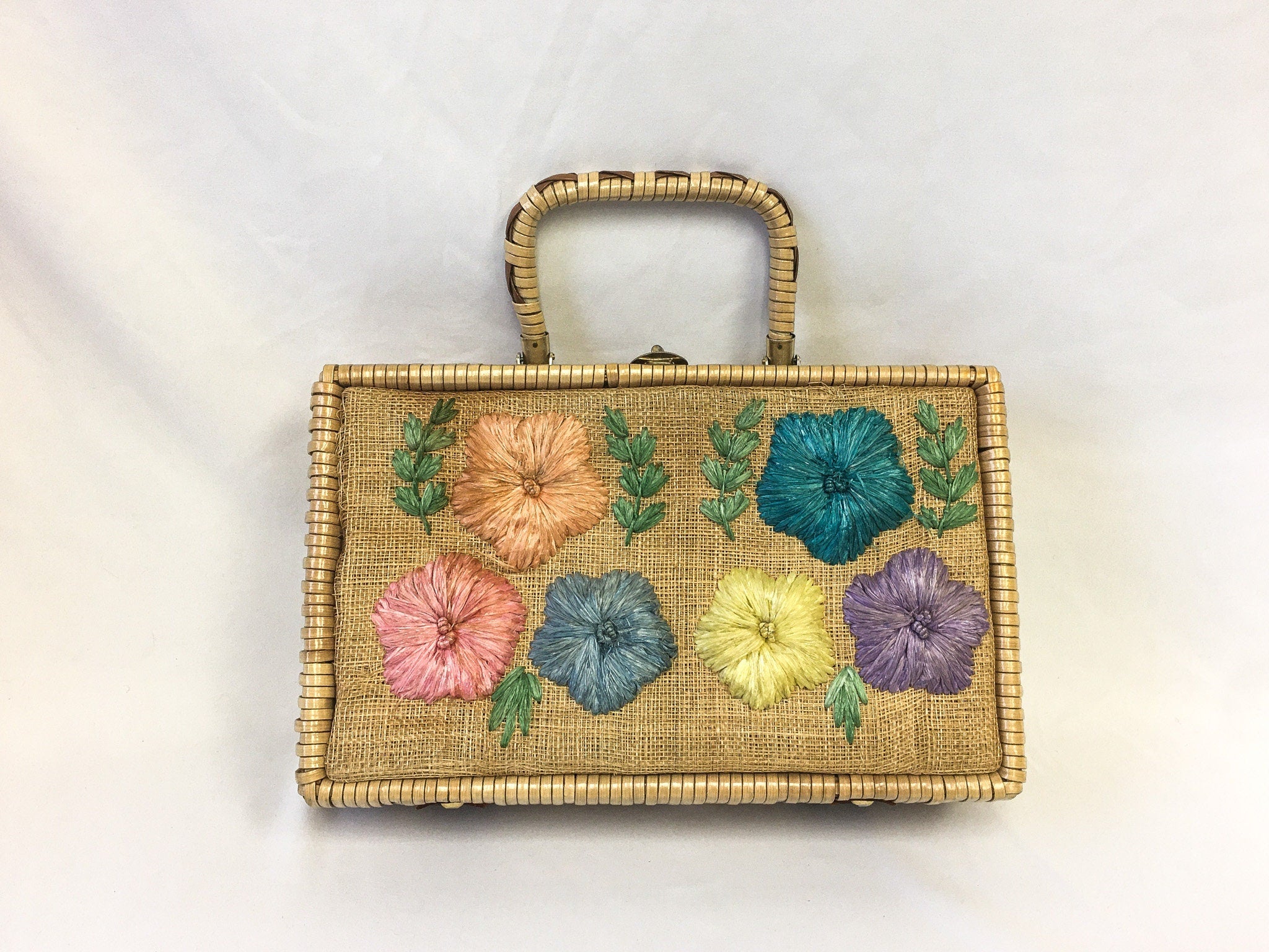 Vintage raffia bag sale