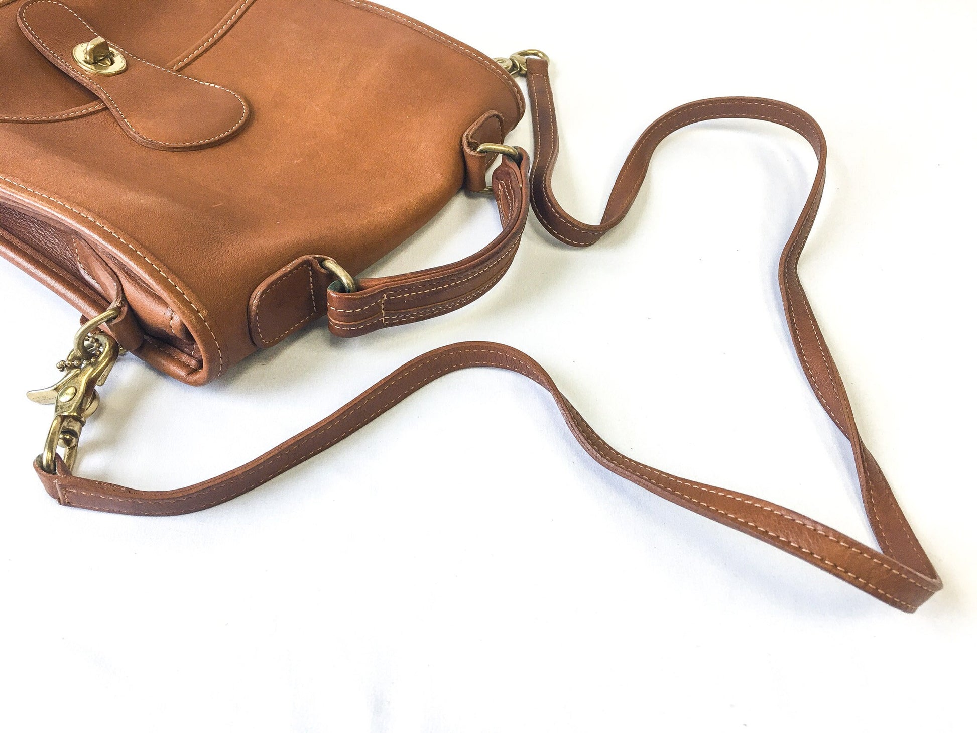 Vintage 90s COACH Brown Leather Station Crossbody Bag with Top Handle, Style #5130, Excellent Condition, 90s Coach Purse