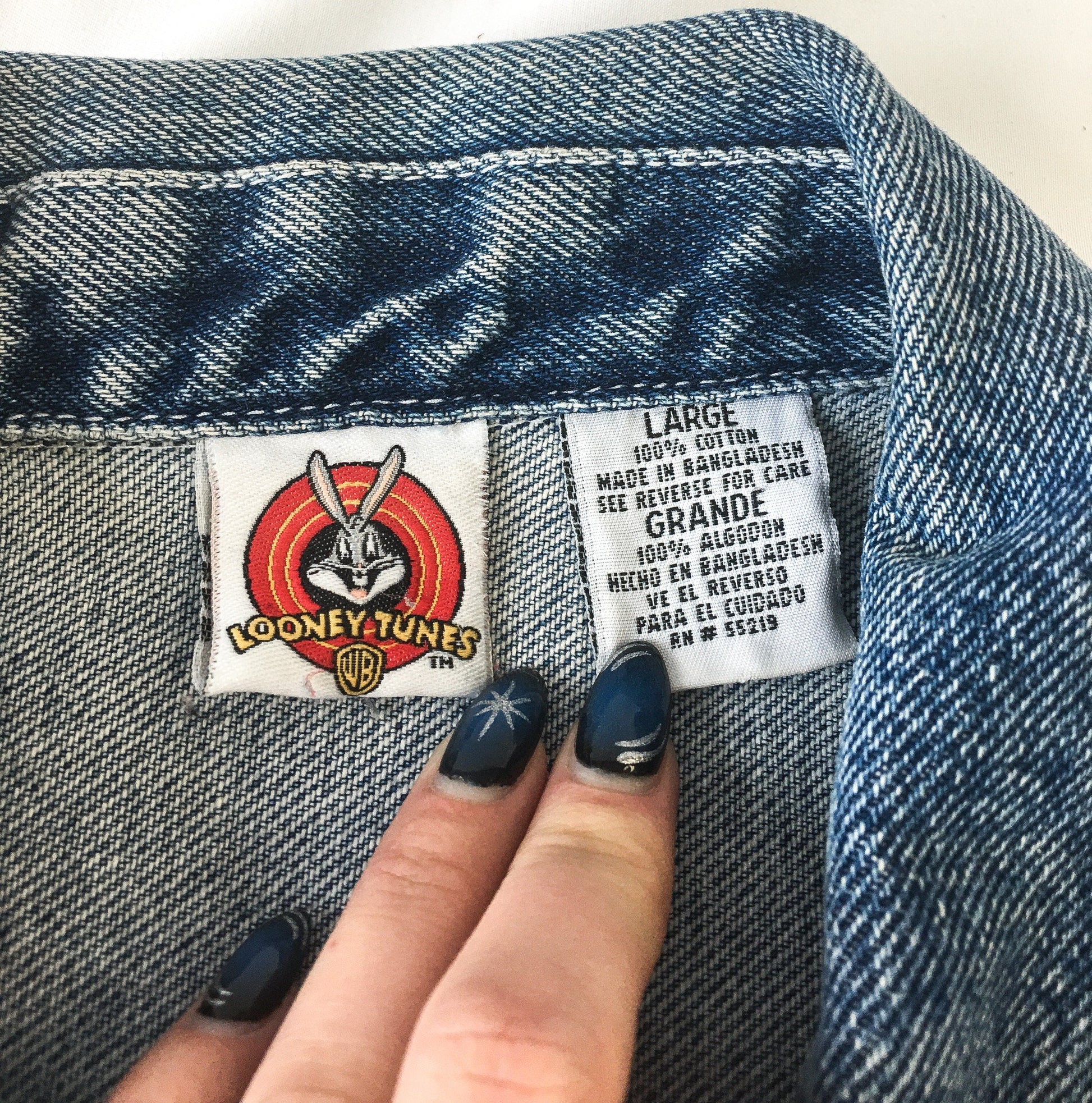 Vintage 90s Looney Tunes Tweety Medium Wash Denim Jacket, Women's Sz. L