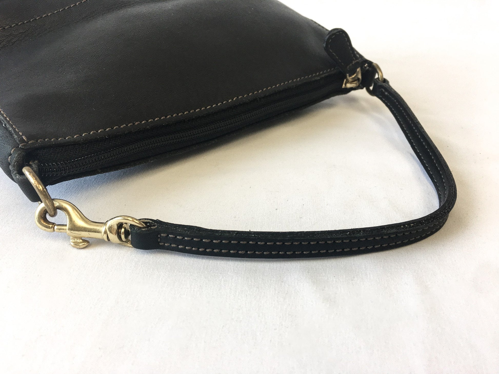 Vintage COACH Bleeker Black Leather Bag, Style #9311, Vintage Coach Clutch Handbag