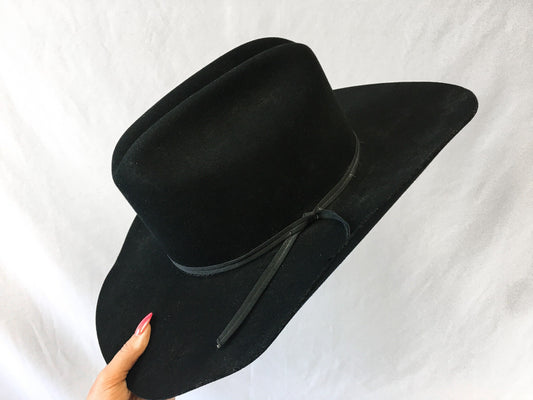 Vintage Bailey's Black 2X Fur Blend Cowboy Hat, Sz. 6 7/8, Vintage Western Hat