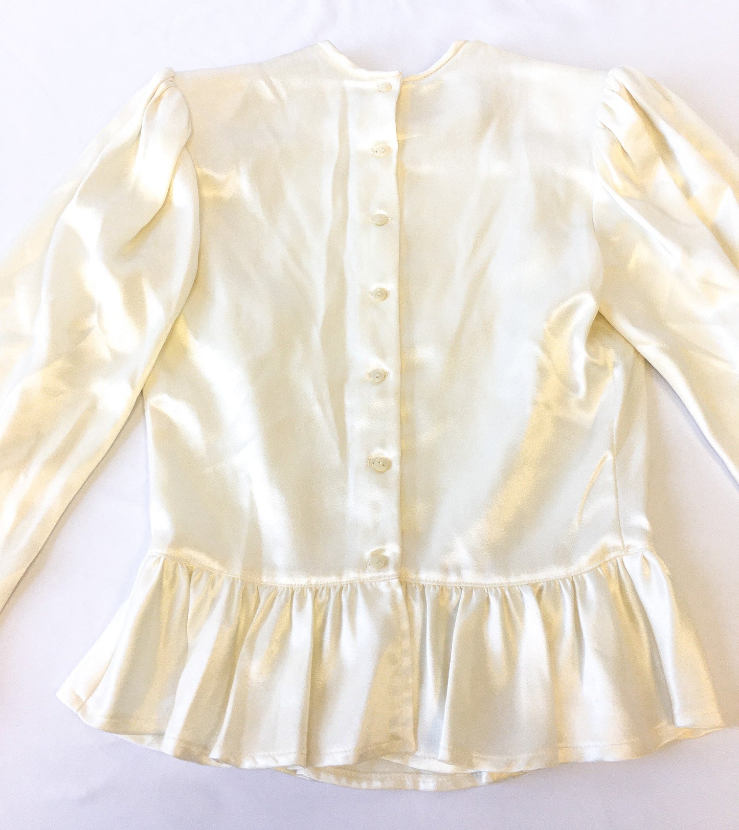 Vintage 70s Gunne Sax By Jessica McClintock Ivory Lace Front Top and Skirt Set, Vintage Sz. 9