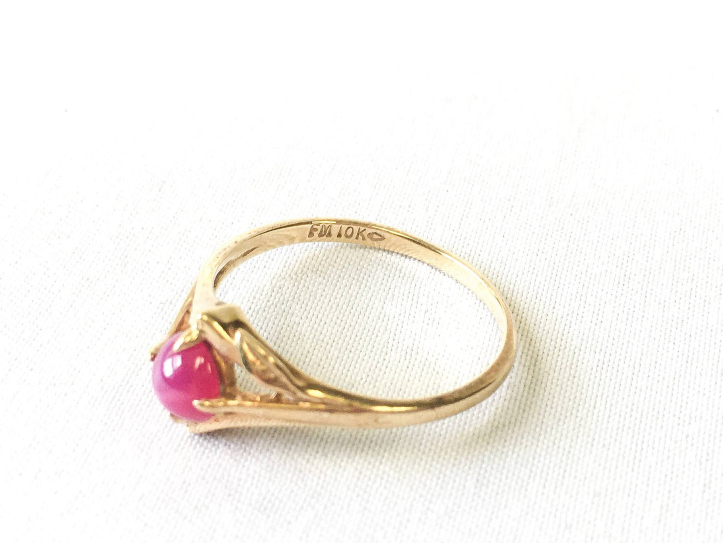 Vintage 10k Gold Finberg MFG. Co. Pink Sapphire Ring, Size 7