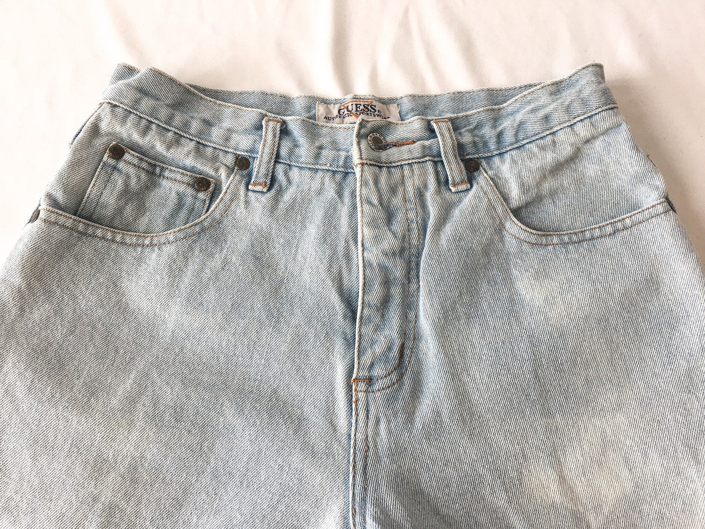 Vintage 90s Guess Light Wash High Waist Denim Shorts, Women's 28" Waist