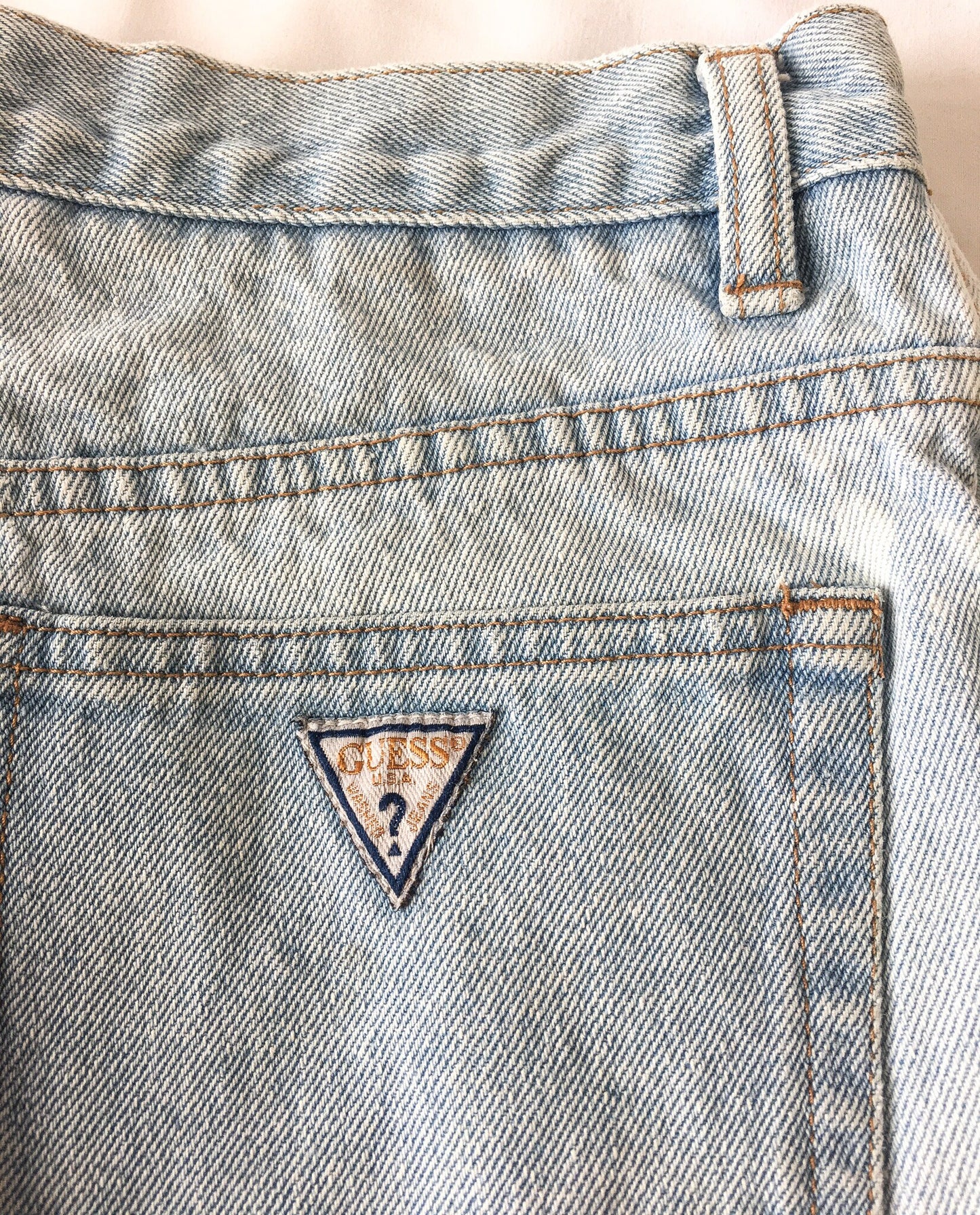 Vintage 90s Guess Light Wash High Waist Denim Shorts, Women's 28" Waist