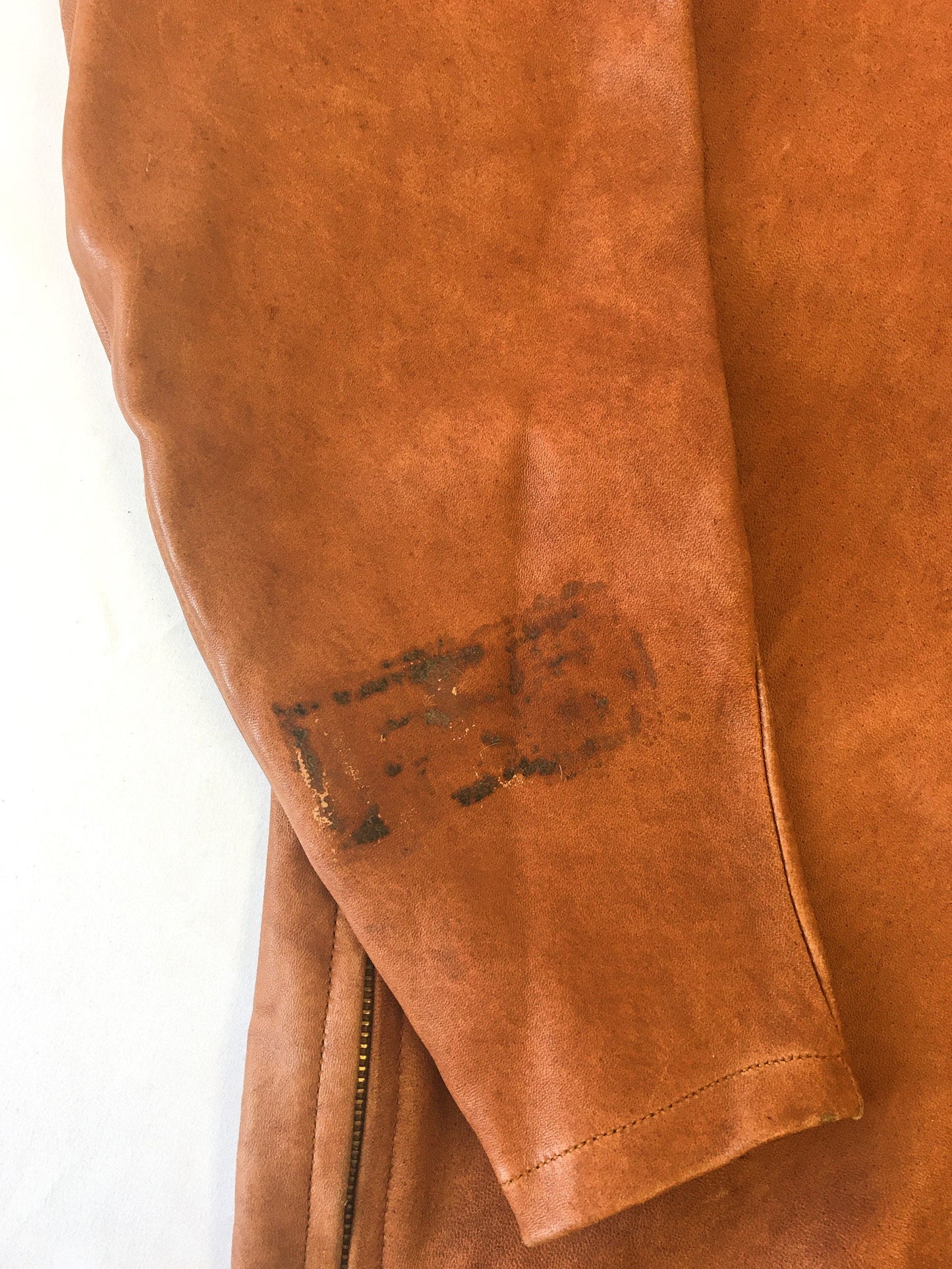 Vintage 70s Handcrafted Brown Raw Hem Leather Jacket, Made in Mexico