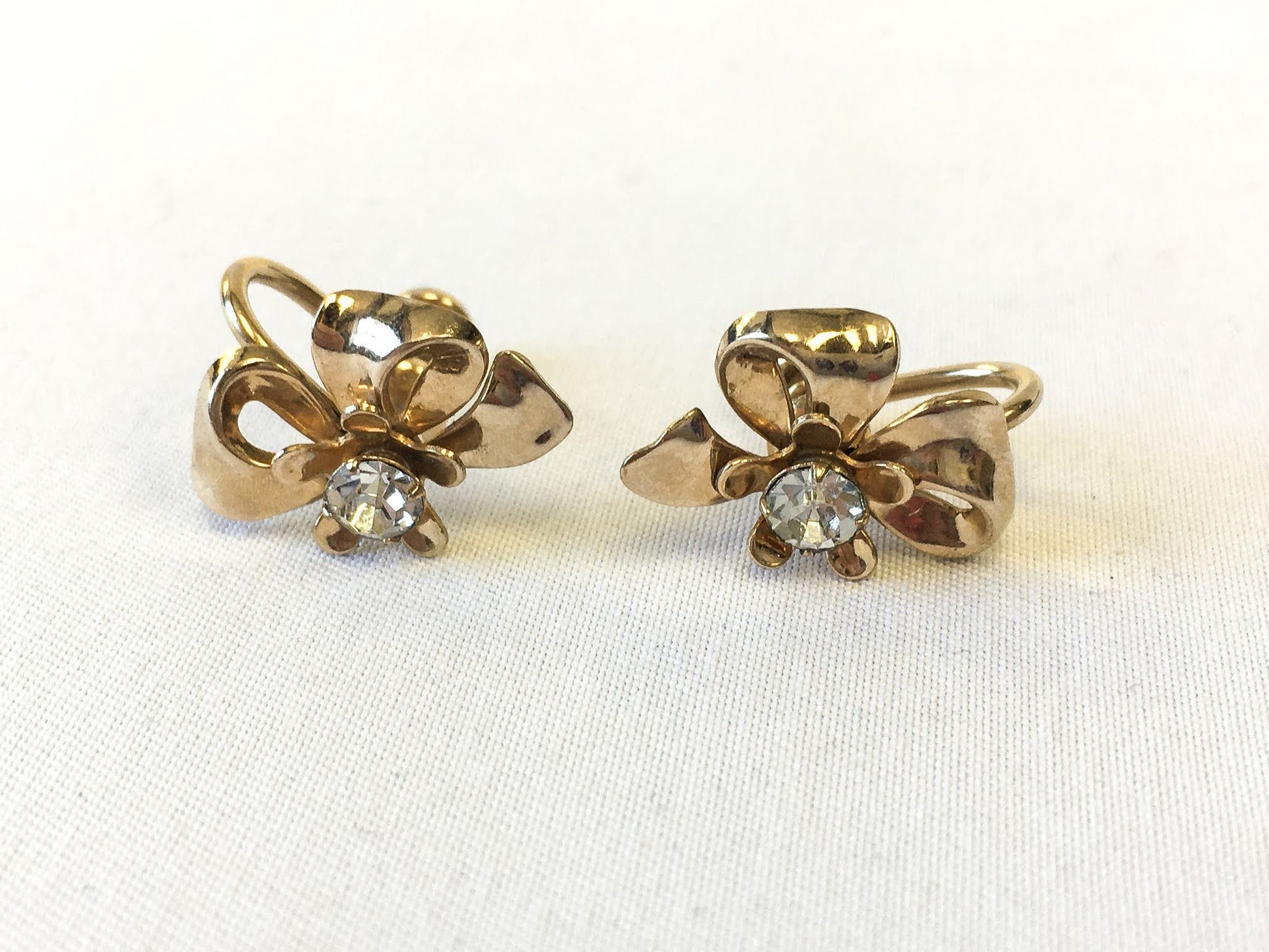 Van Dell 1950s Vintage 12k GF Gold Earrings Screw Back