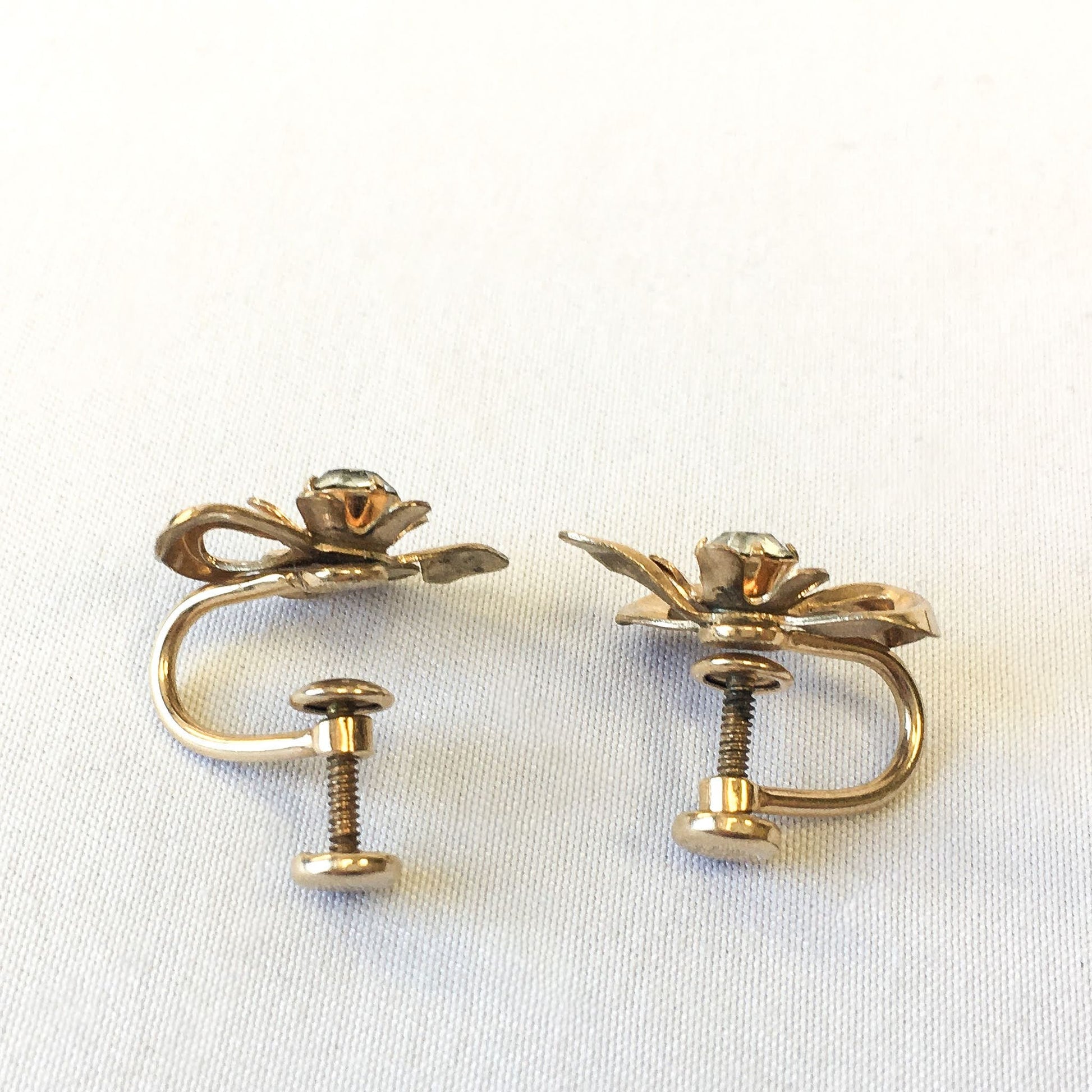 Van Dell 1950s Vintage 12k GF Gold Earrings Screw Back