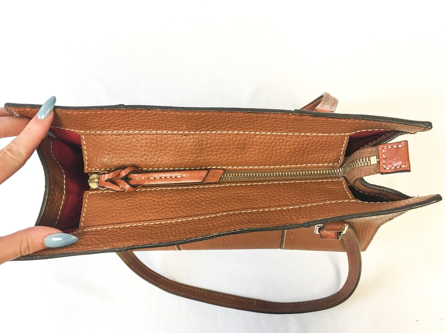 Vintage 90s Dooney and Bourke Brown Pebbled Leather Lexington Tote Bag, 90s Dooney Handbag