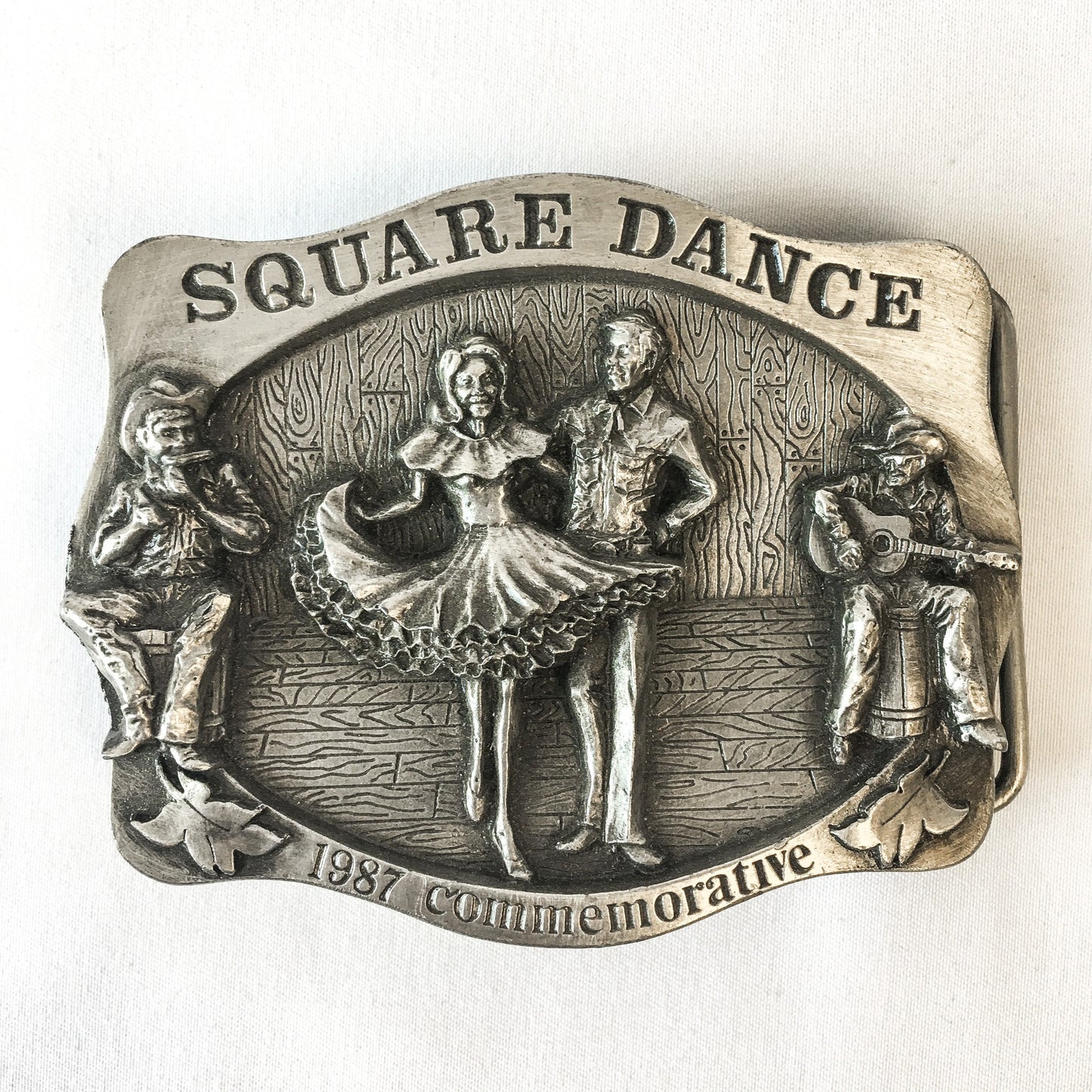 Vintage 1987Arroyo Grande Buckle Co. Limited Edition 878/5,000 Square Dance Silver Toned Belt Buckle, 80s Western Belt Buckle