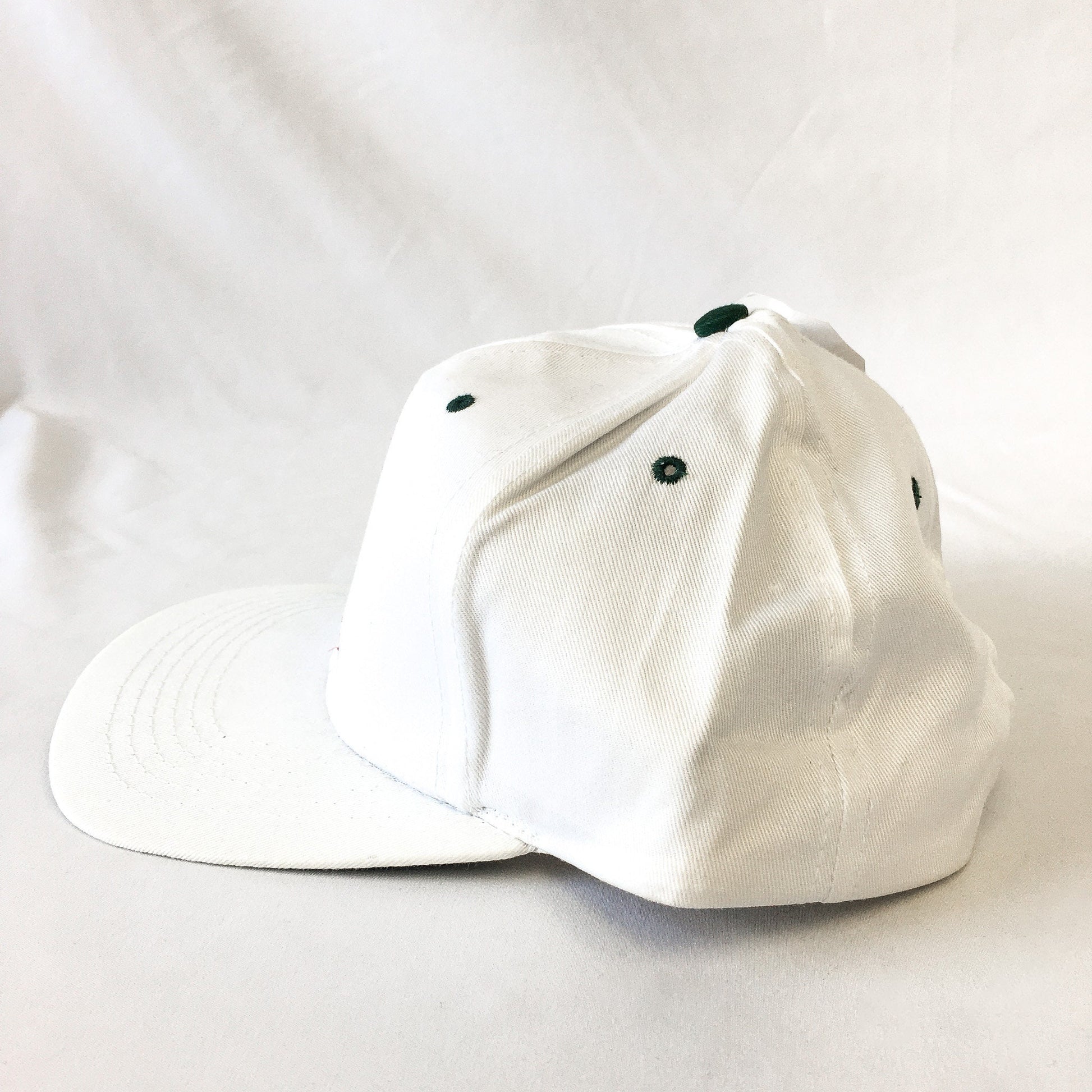 Vintage 90s NWT Coca-Cola White Embroidered Coke Bottle Flatbrim Baseball Cap, Vintage Coke Apparel