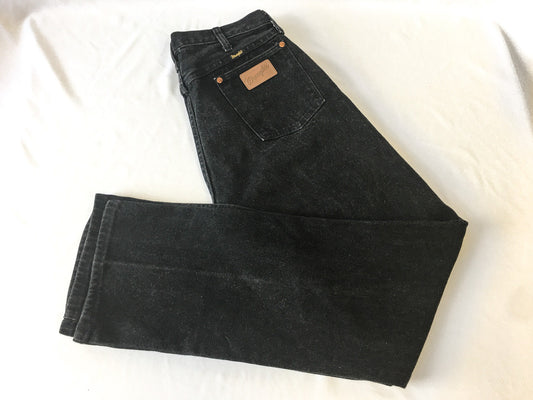 Vintage Wrangler Black Straight Leg Denim Jeans, Sz. 32 x 32