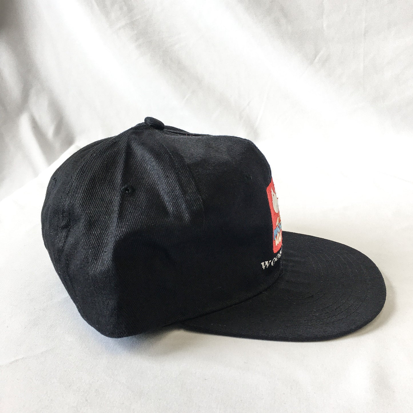 Vintage 1994 Woodstock Black Embroidered Bird Flatbrim Baseball Cap, Vintage 90s Woodstock Apparel