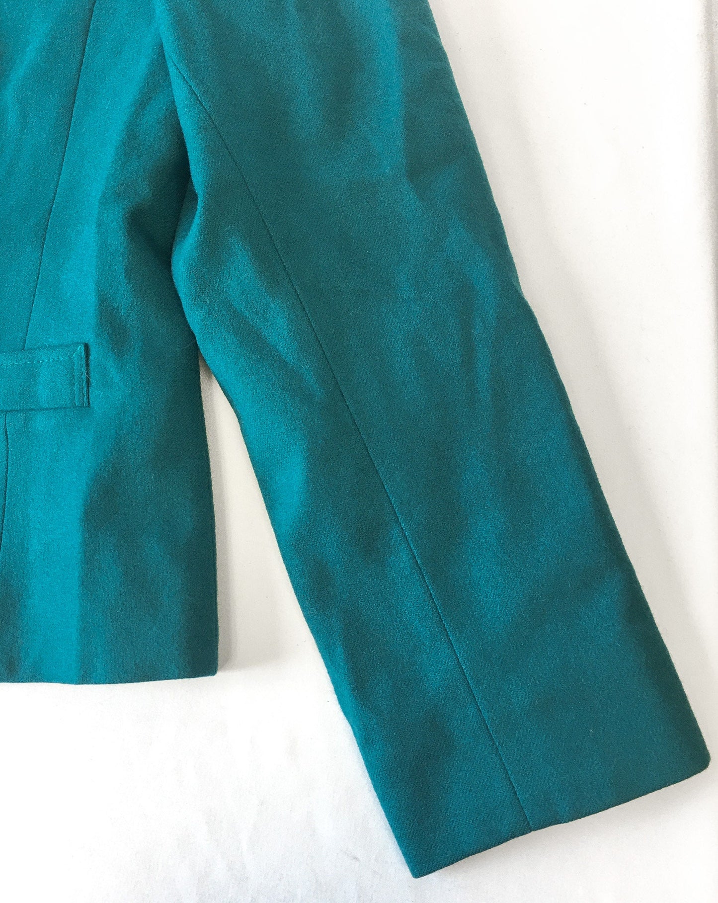 Vintage 80s Pendleton Dark Teal Wool Blazer, Women's Sz. 10, Vintage Pendleton Jacket Blazer