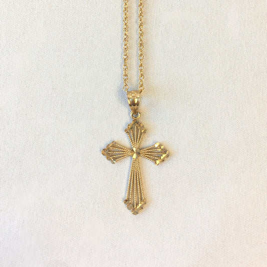 14k GF Gold Chain Necklace with 10k Gold Cross Pendant