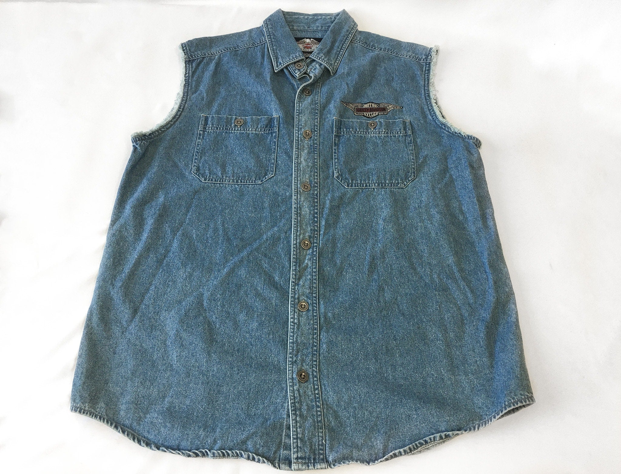 Vintage 90s Harley Davidson Jean Vest! newest