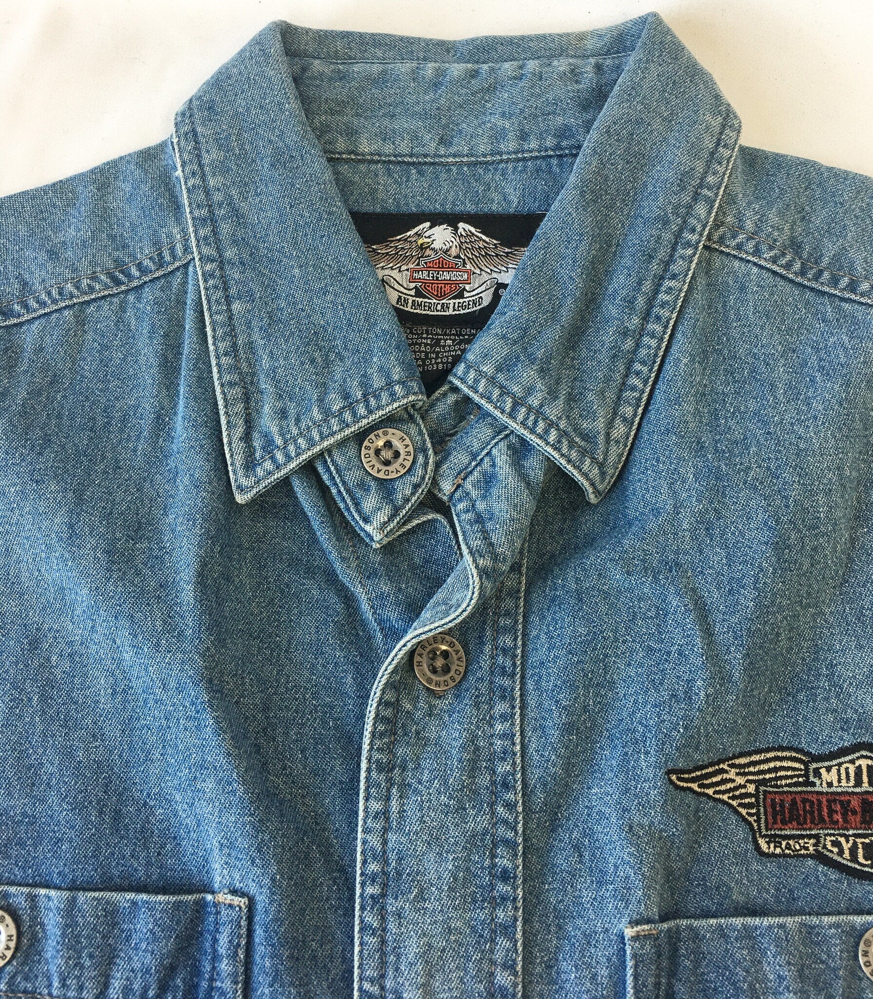 Vintage 90s Harley Davidson Sleeveless Medium Wash Denim Vest, Men's S –  Shop Dakota Ranch