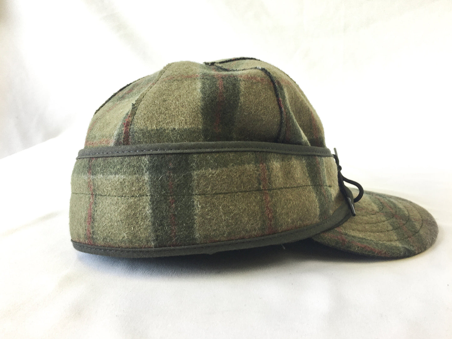 Vintage Stormy Kromer Green Plaid Wool Cap, Sz. 7 1/2