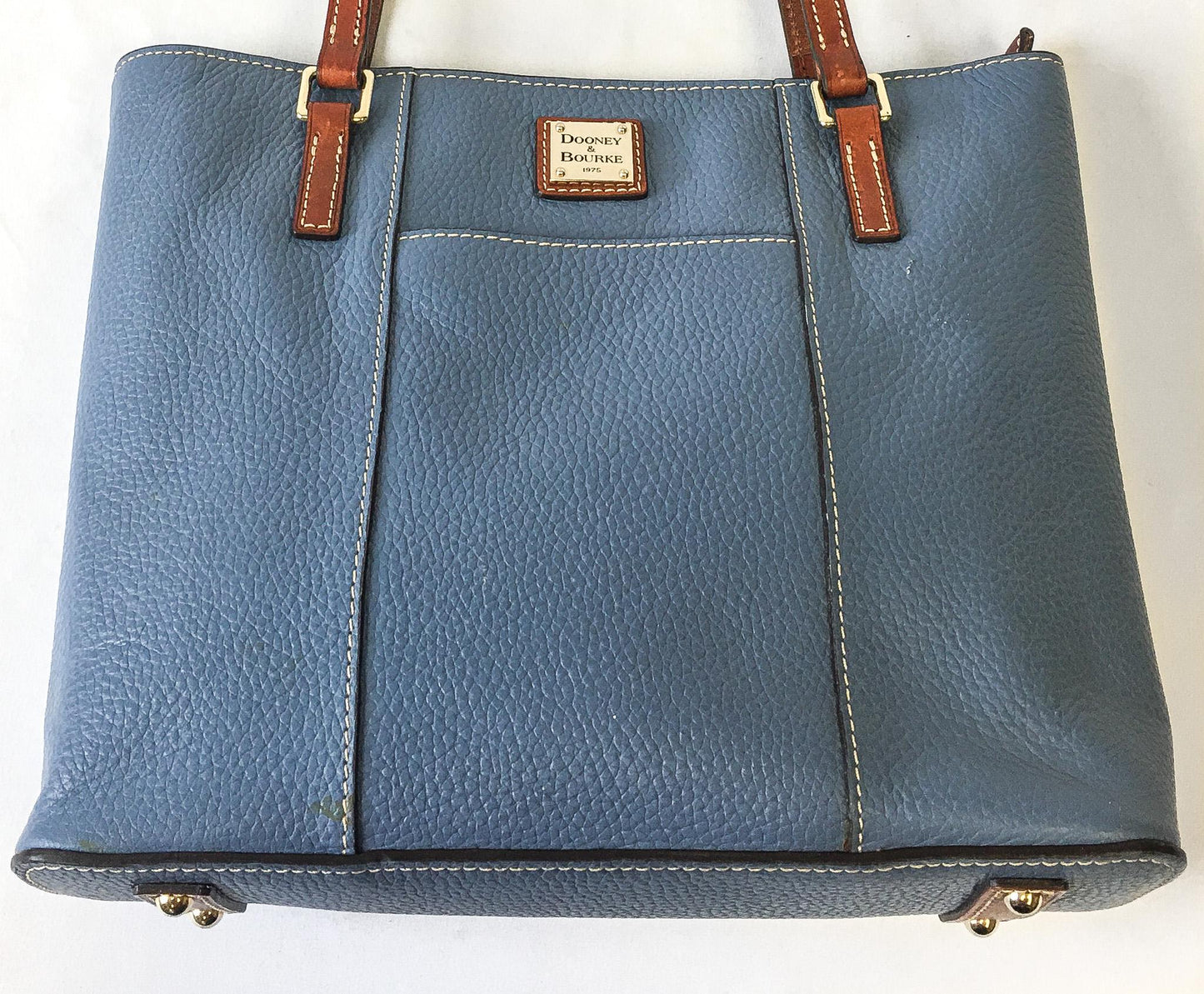 Vintage Inspired Dooney and Bourke Lexington Dusty Blue Pebble Grain Leather Tote Bag, Dooney and Bourke Handbag