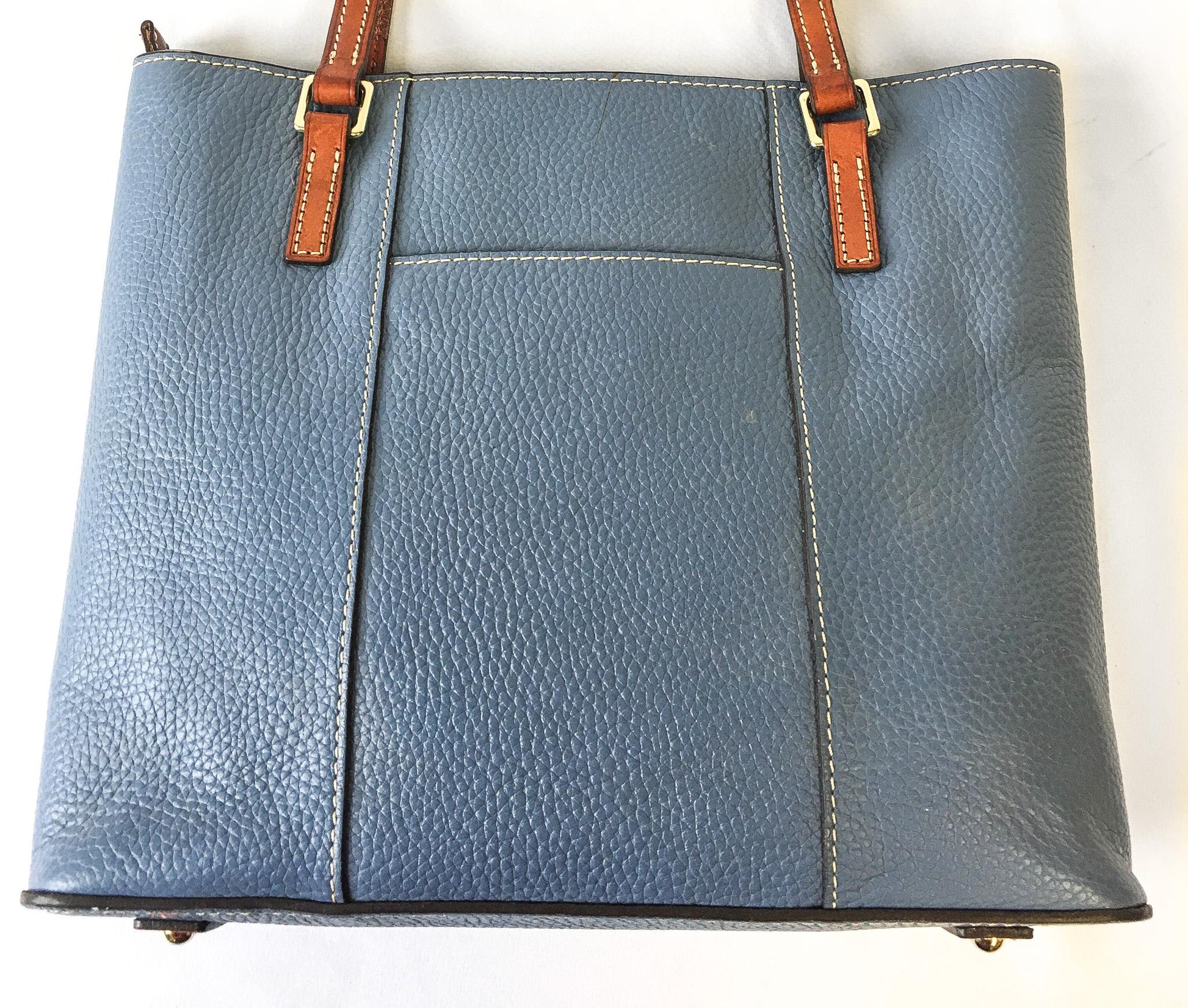 Vintage Inspired Dooney and Bourke Lexington Dusty Blue Pebble Grain Leather Tote Bag, Dooney and Bourke Handbag