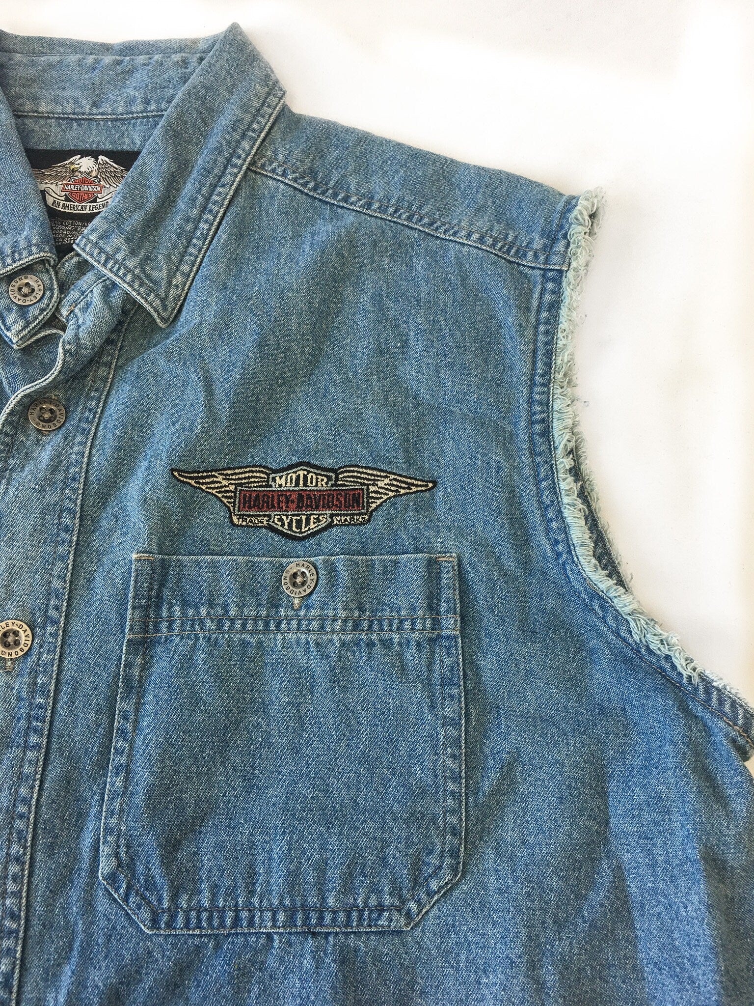 Vintage 90s Harley store Davidson Jean Vest!