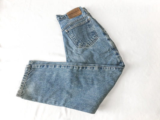 Vintage 90s Marithe Francois Girbaud Light Wash High Waisted Straight Leg Cropped Jeans, Women's Sz. 24" x 23"