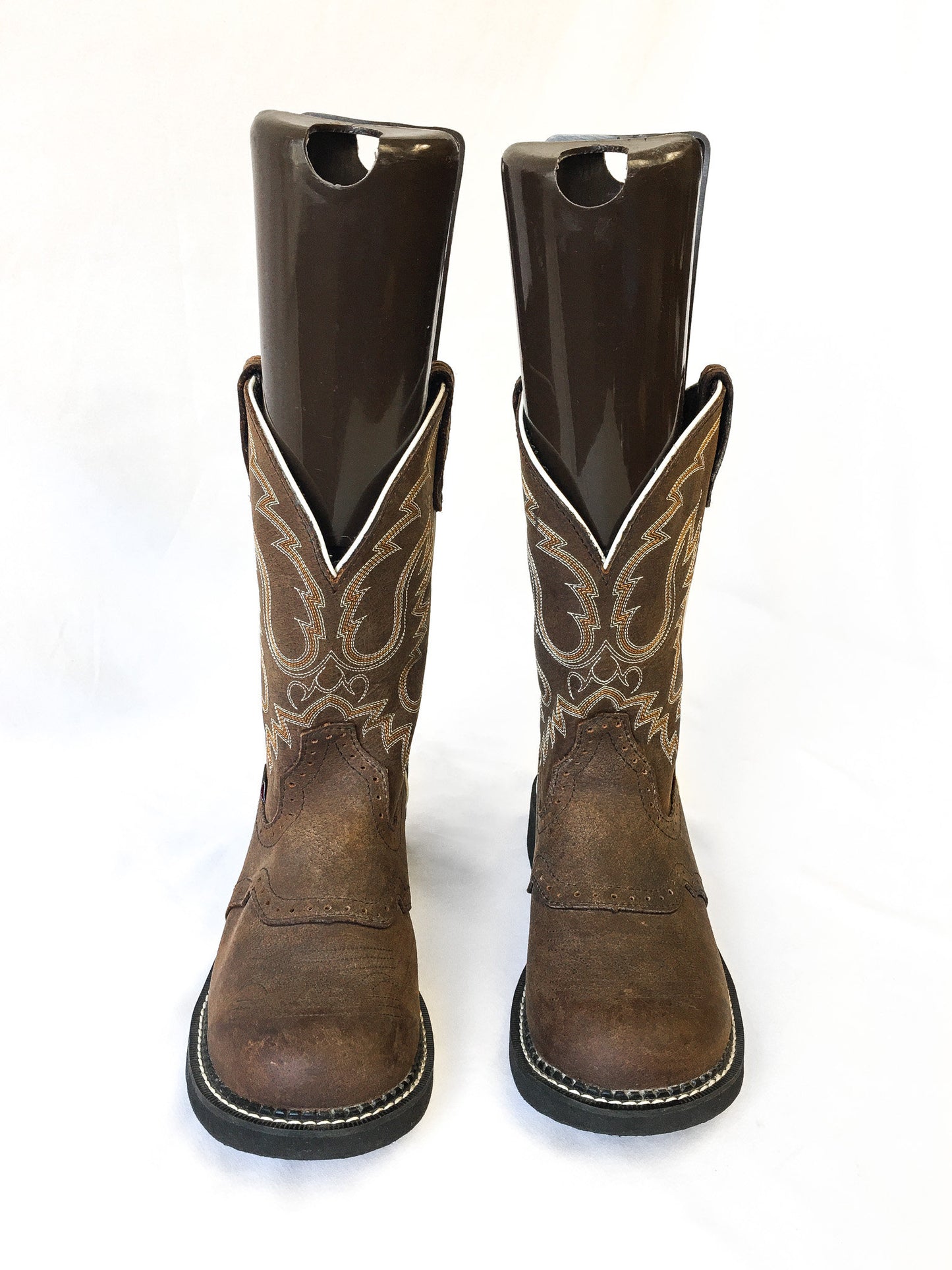 Vintage Inspired Justin Gypsy Inji Brown Leather Cowboy Boots, Style #L9909, Women's Sz. 8.5B, Vintage Western Boots