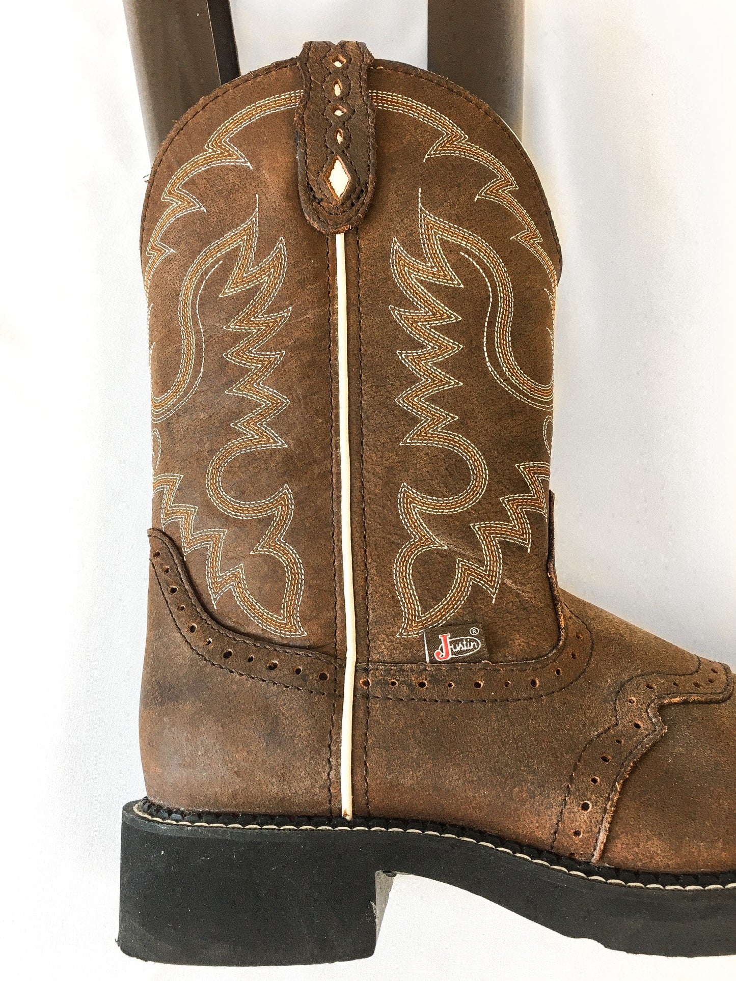 Vintage Inspired Justin Gypsy Inji Brown Leather Cowboy Boots, Style #L9909, Women's Sz. 8.5B, Vintage Western Boots