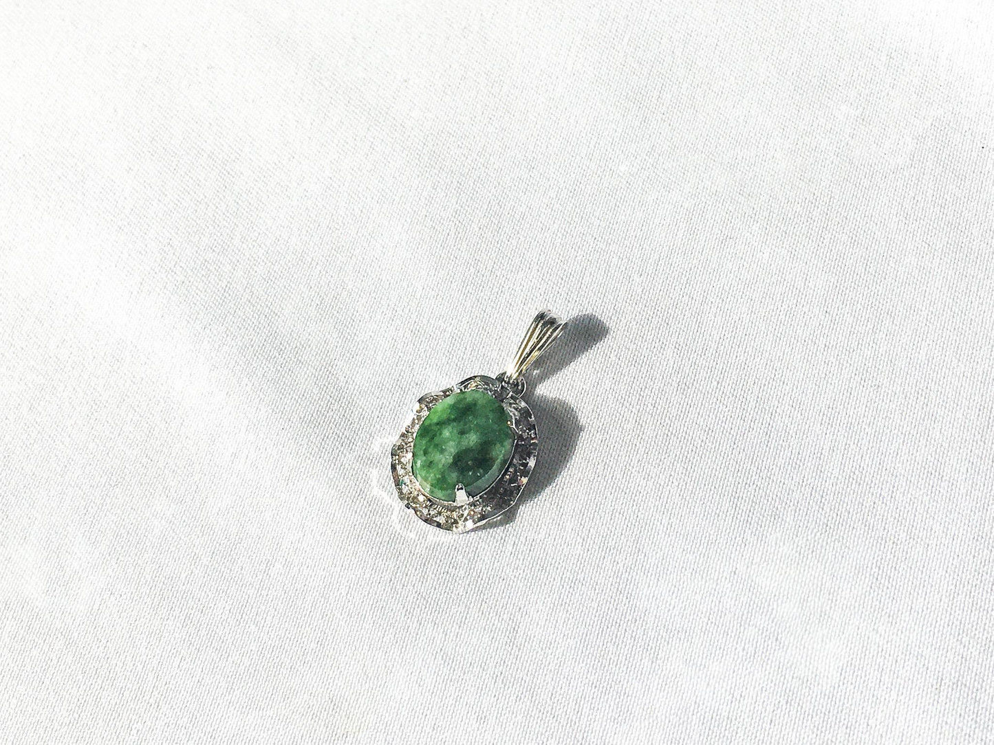 Vintage Sorrento Sterling Green Stone Pendant