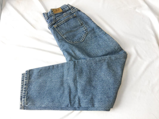 Vintage 90s LEE High Waisted Medium Wash Relaxed Tapered Leg Jeans, Waist Sz. 30"